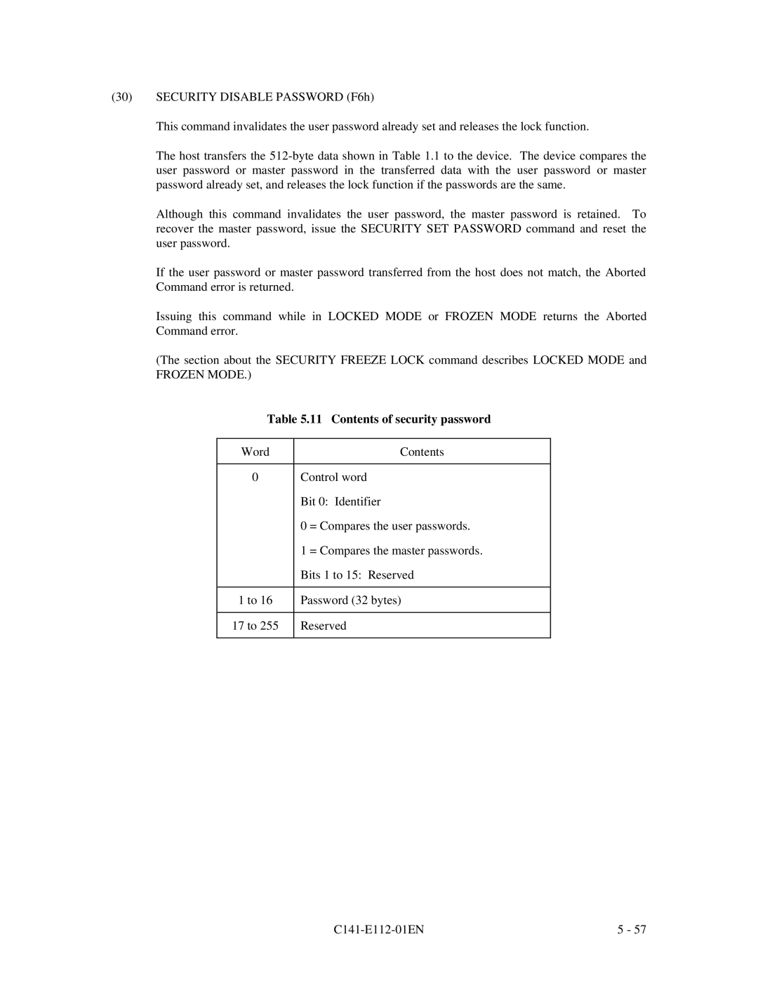 Fujitsu MPG3XXXAH manual Contents of security password 