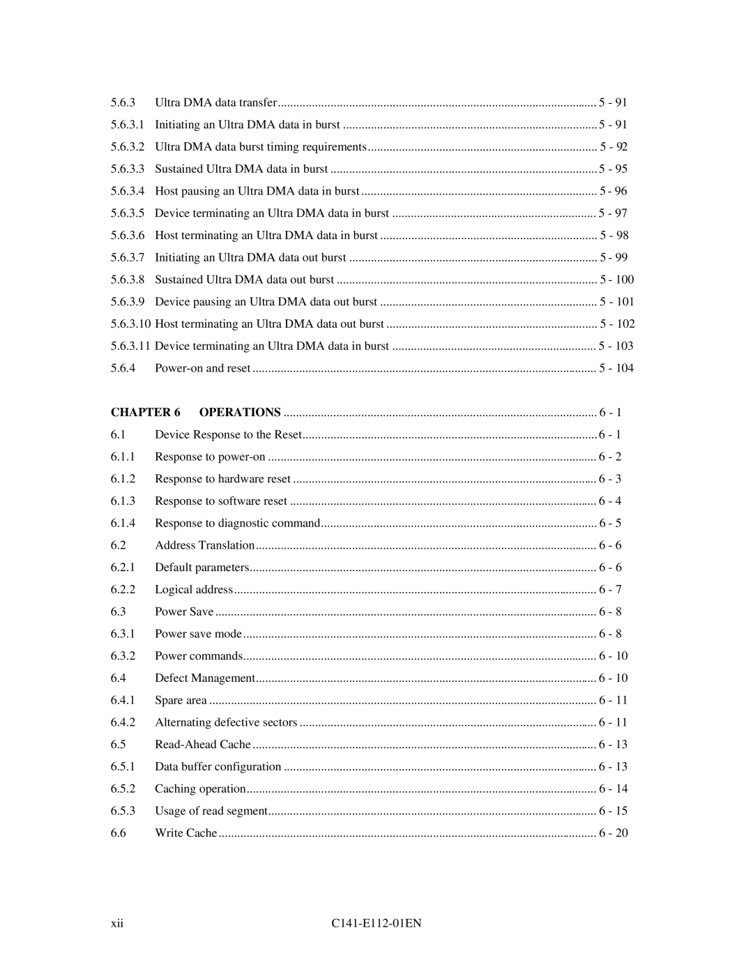 Fujitsu MPG3XXXAH manual Operations 