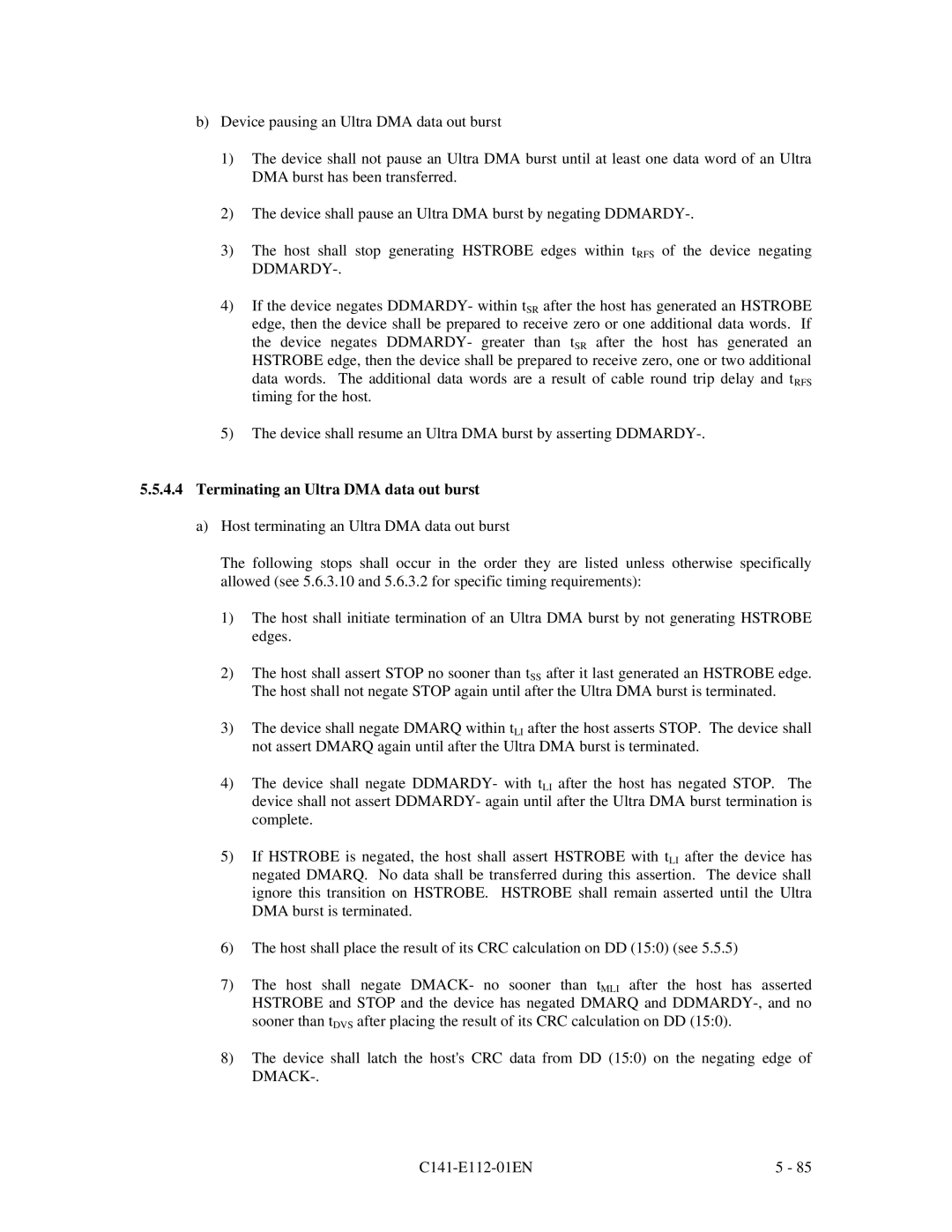 Fujitsu MPG3XXXAH manual Terminating an Ultra DMA data out burst 