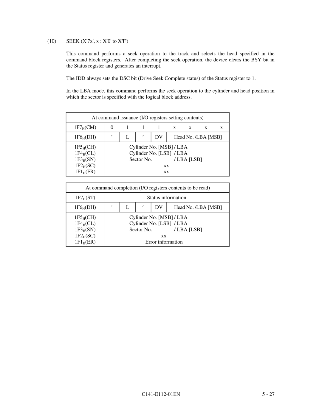 Fujitsu MPG3XXXAH manual 1F2 HSC 1F1 HER Error information C141-E112-01EN 