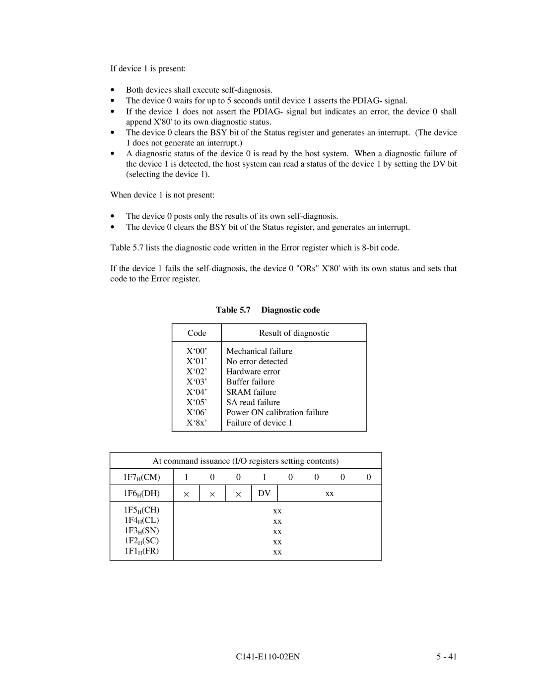 Fujitsu MPG3XXXAT manual Diagnostic code 