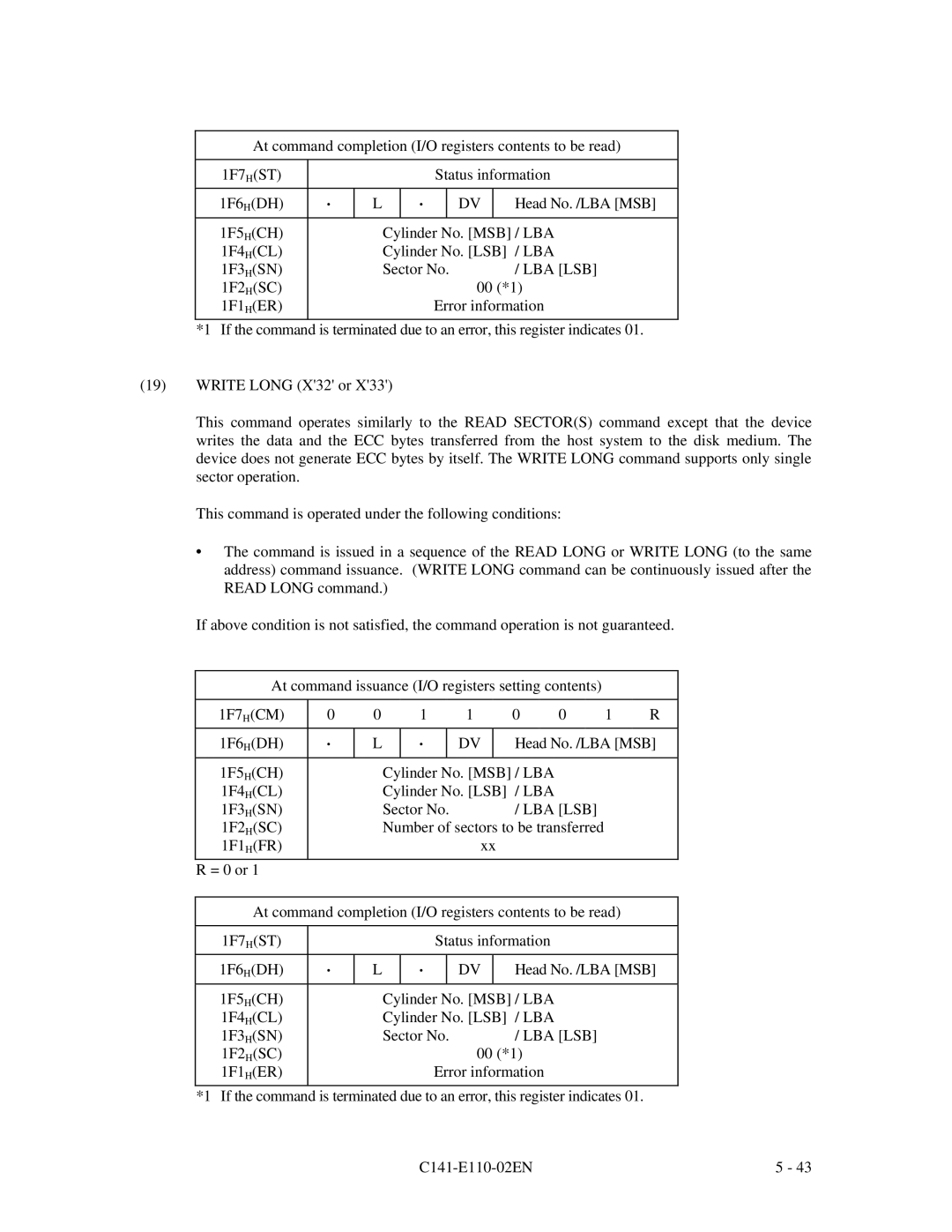 Fujitsu MPG3XXXAT manual Lba Lsb 