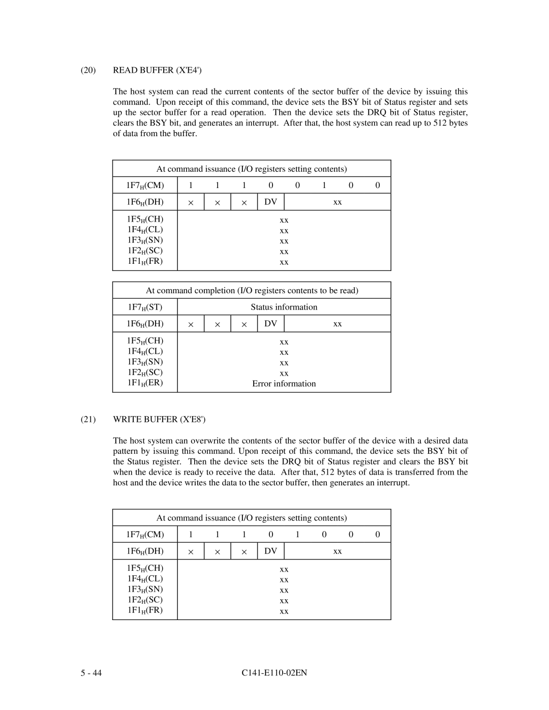 Fujitsu MPG3XXXAT manual Write Buffer XE8 