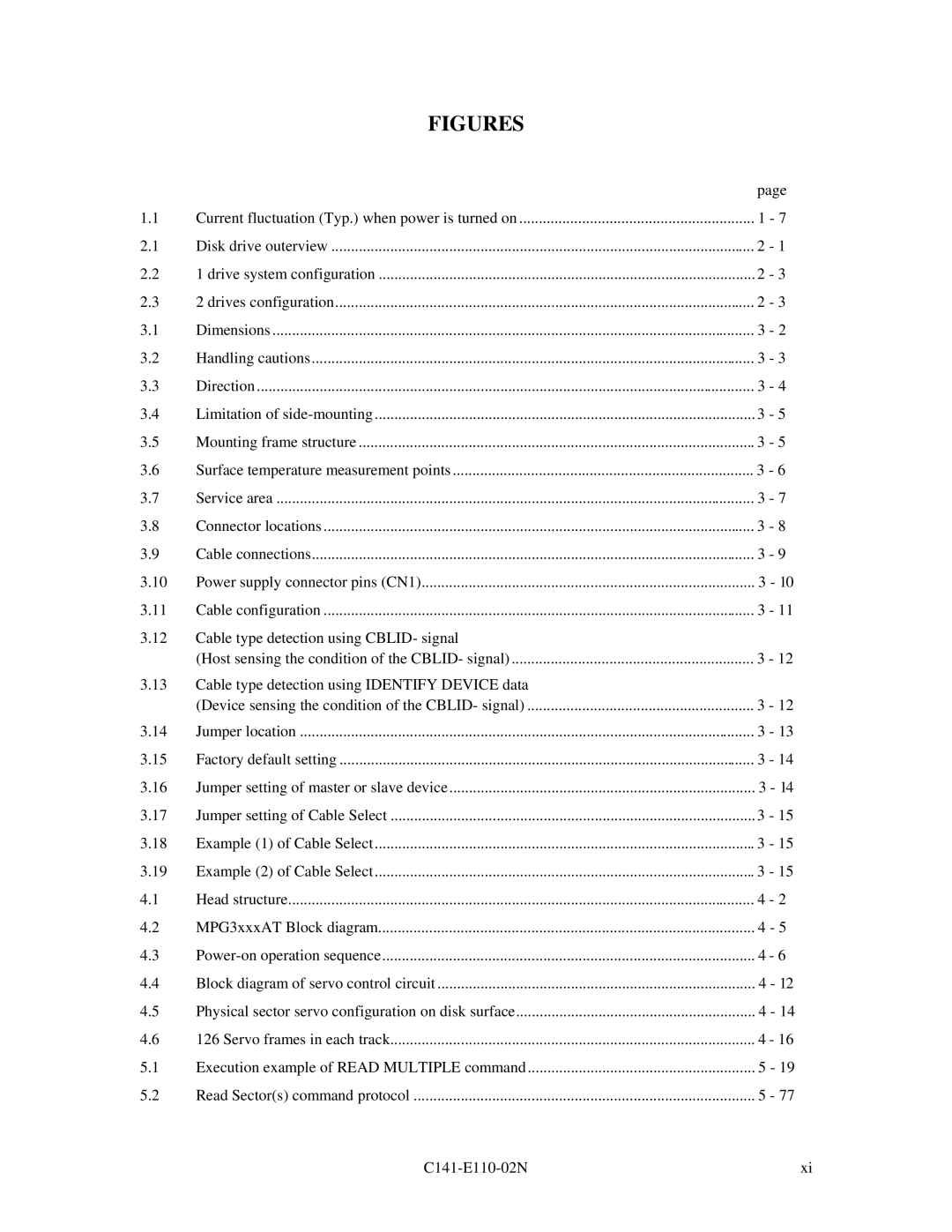 Fujitsu MPG3XXXAT manual Figures 