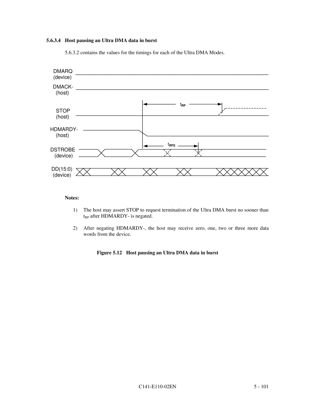 Fujitsu MPG3XXXAT manual Host pausing an Ultra DMA data in burst 