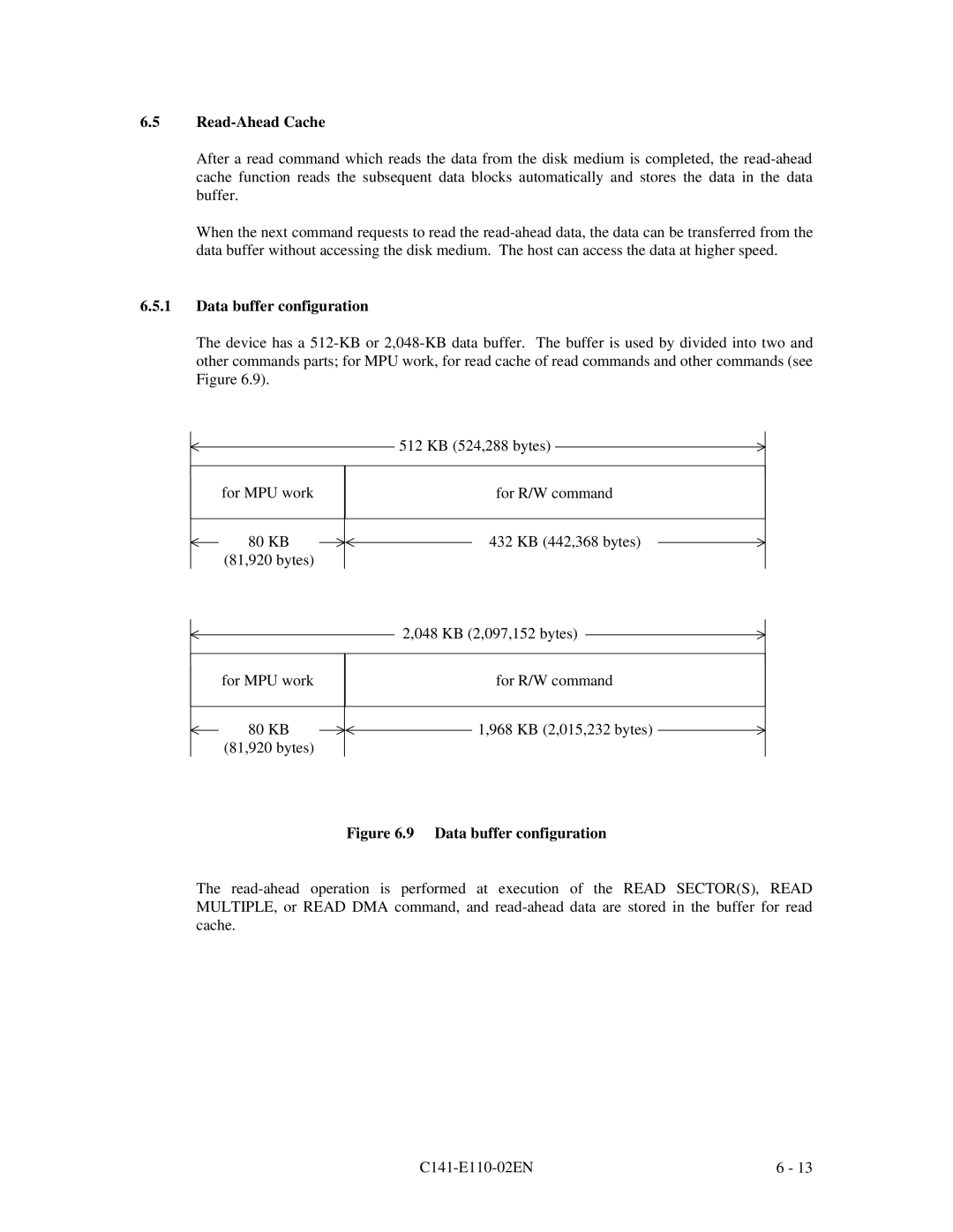 Fujitsu MPG3XXXAT manual Data buffer configuration 