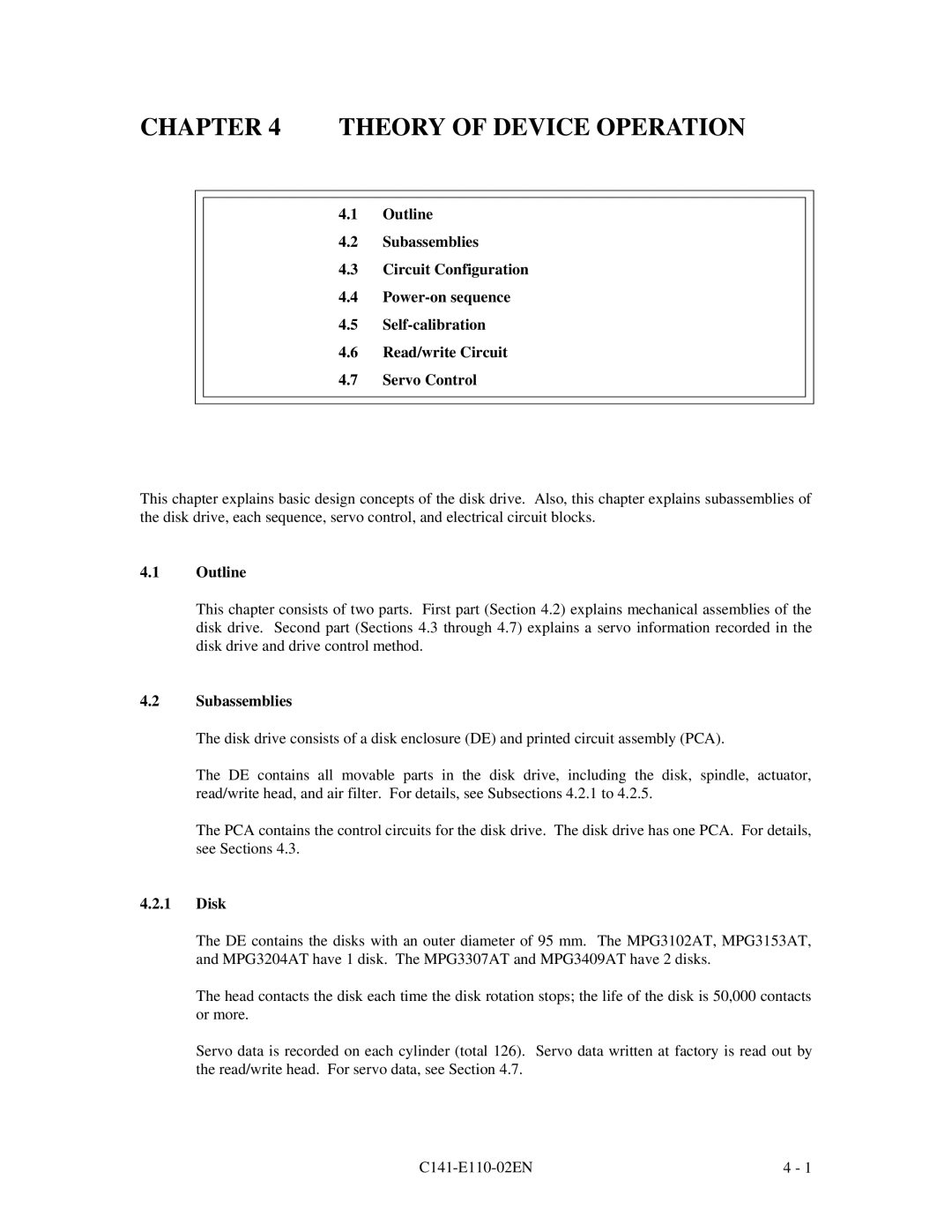 Fujitsu MPG3XXXAT manual Outline, Disk 