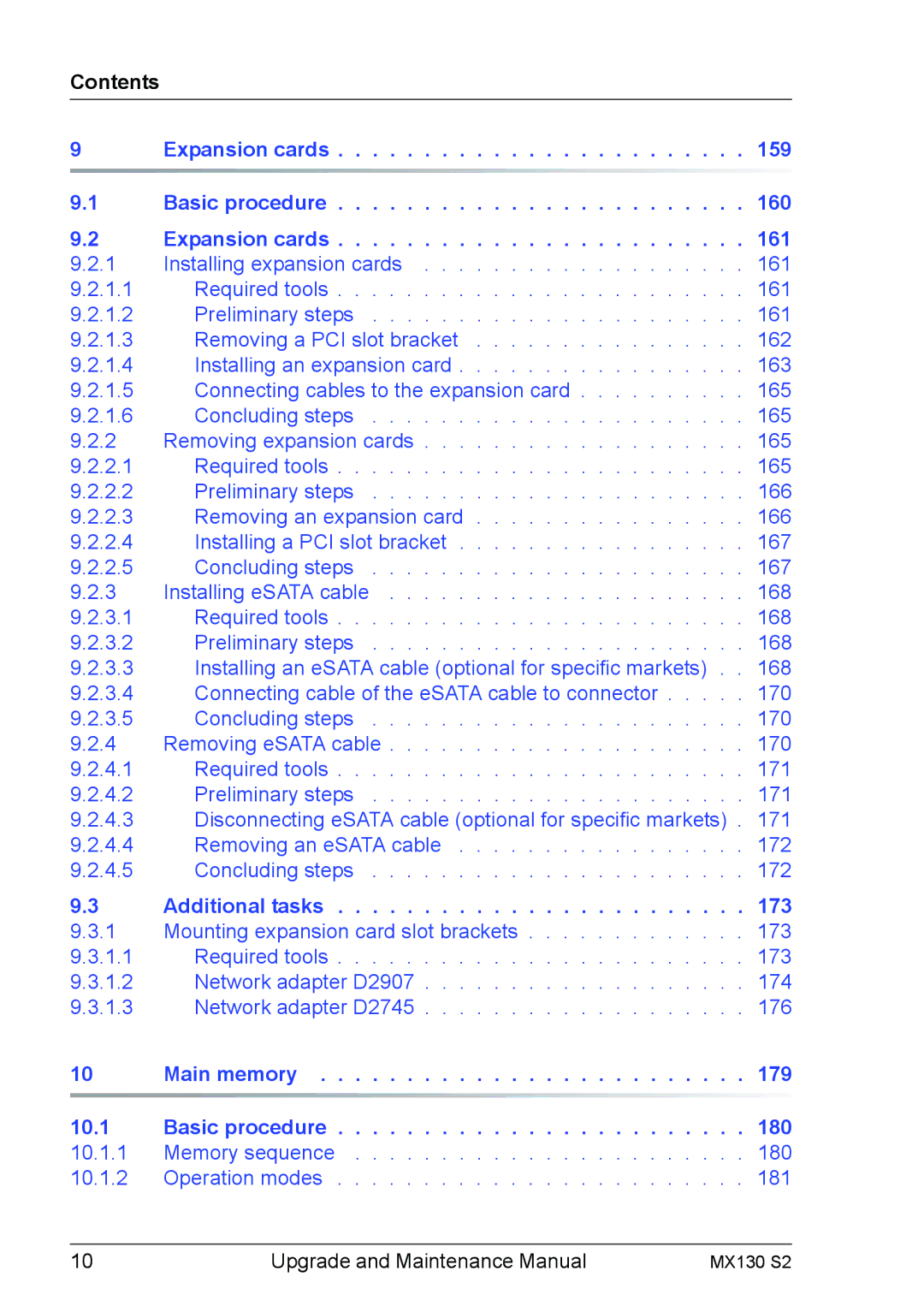 Fujitsu MX130 S2 manual Expansion cards 