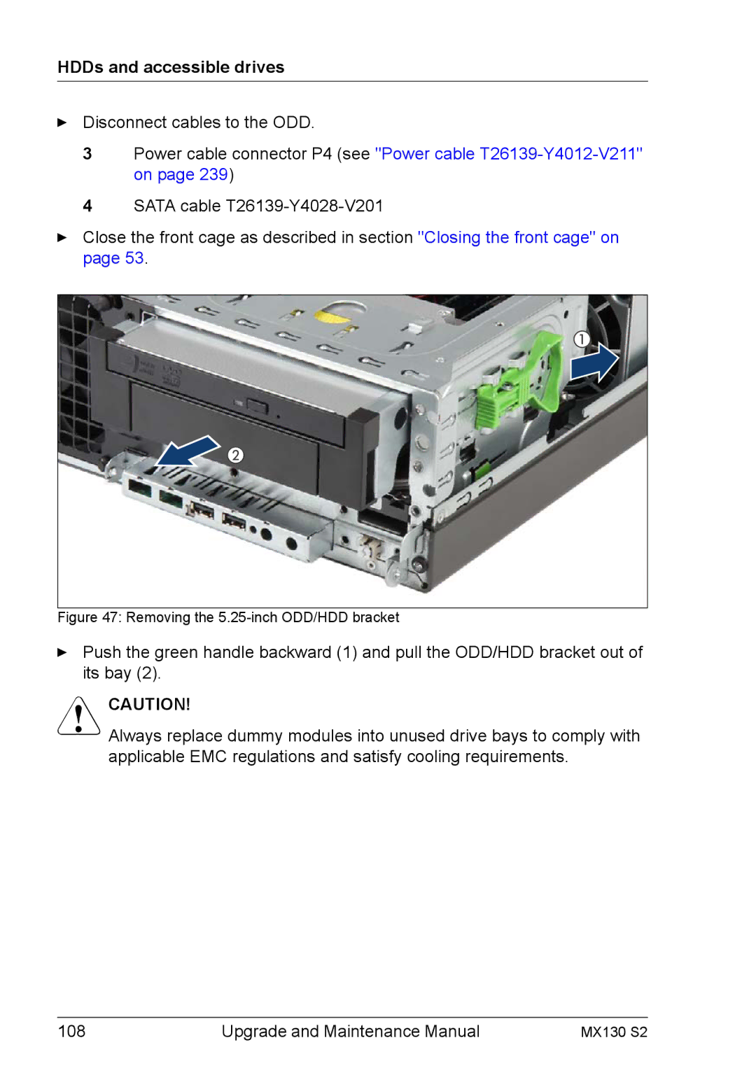 Fujitsu MX130 S2 manual Disconnect cables to the ODD 