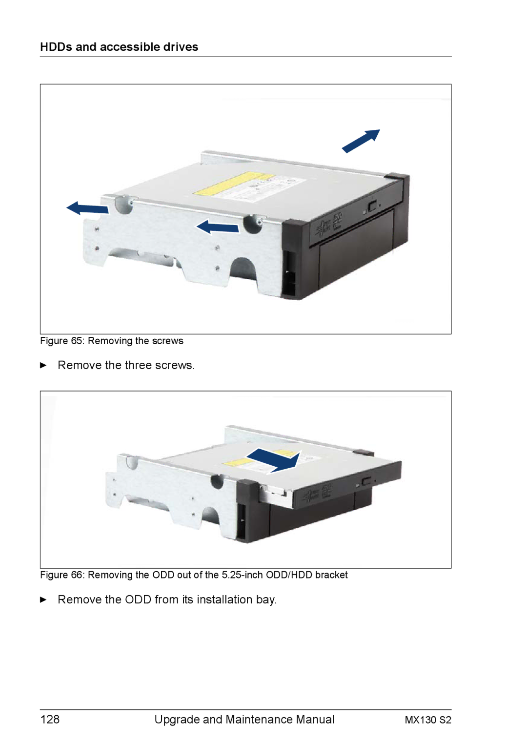 Fujitsu MX130 S2 manual Remove the three screws 