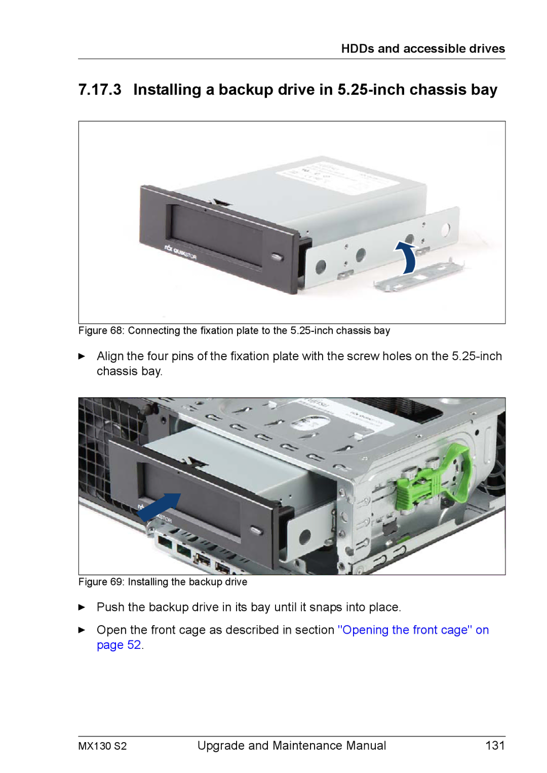 Fujitsu MX130 S2 manual Installing a backup drive in 5.25-inch chassis bay 