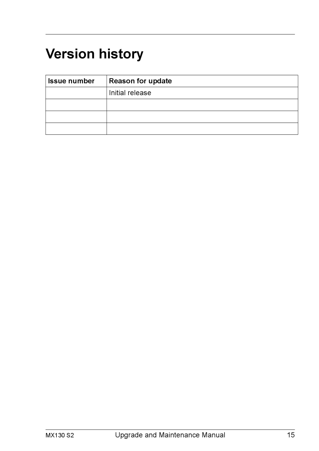 Fujitsu MX130 S2 manual Version history, Issue number Reason for update Initial release 