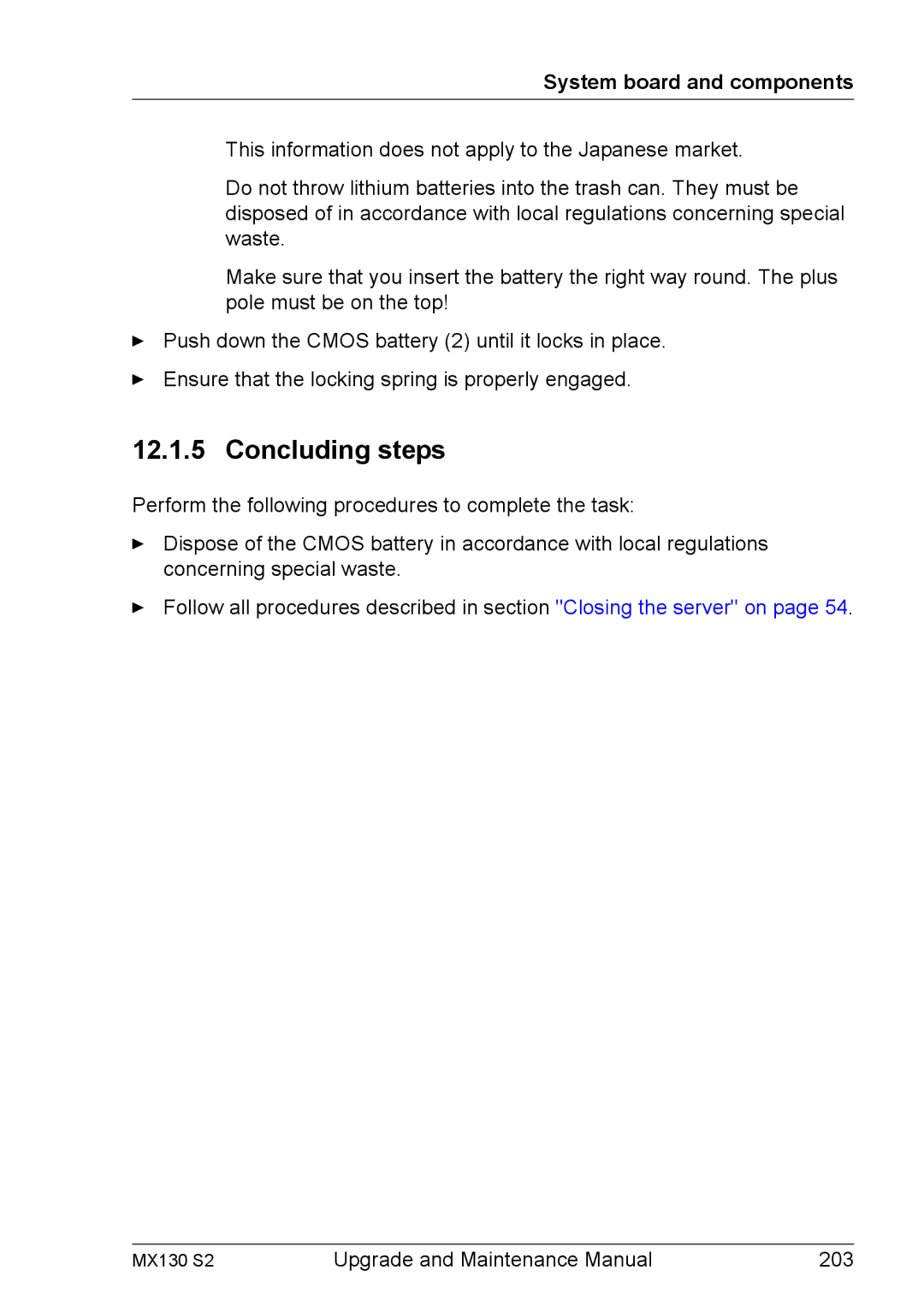 Fujitsu MX130 S2 manual Upgrade and Maintenance Manual 203 