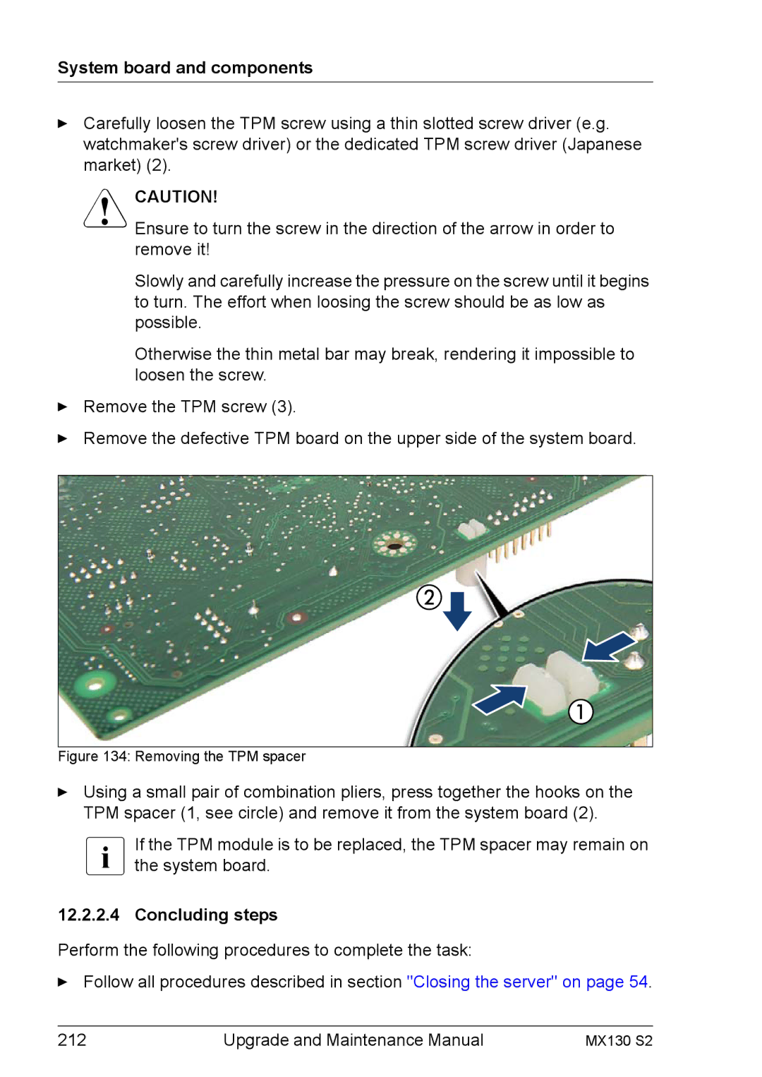 Fujitsu MX130 S2 manual Removing the TPM spacer 