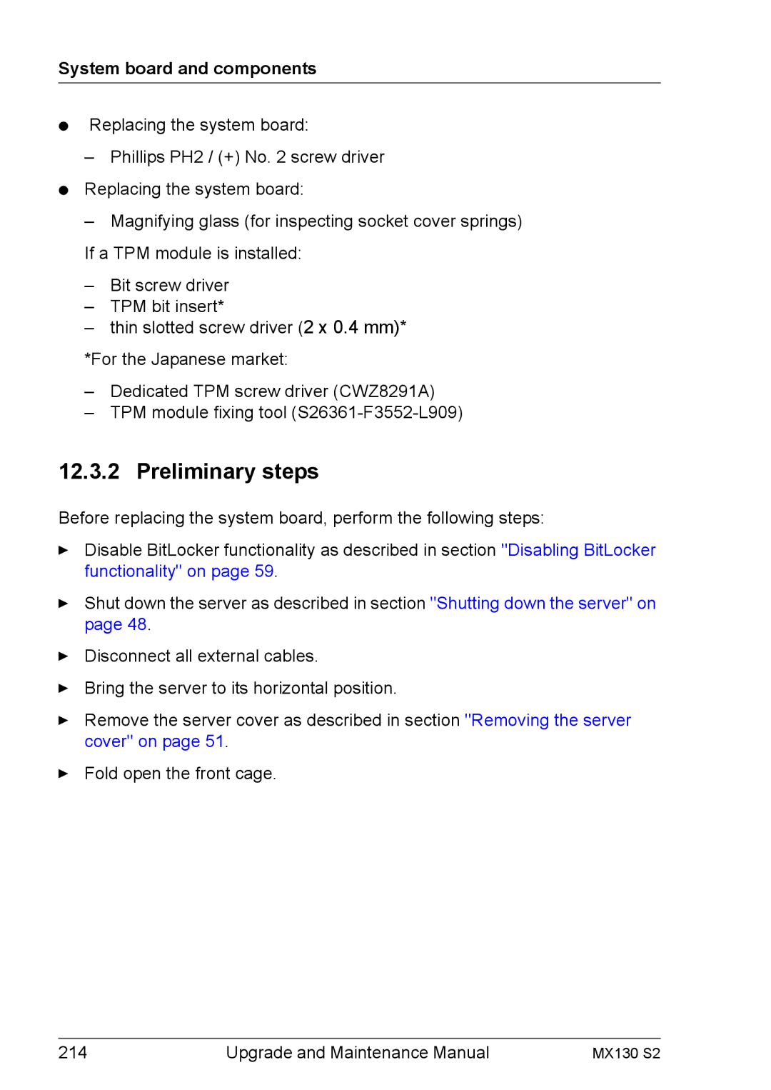 Fujitsu MX130 S2 manual Preliminary steps 