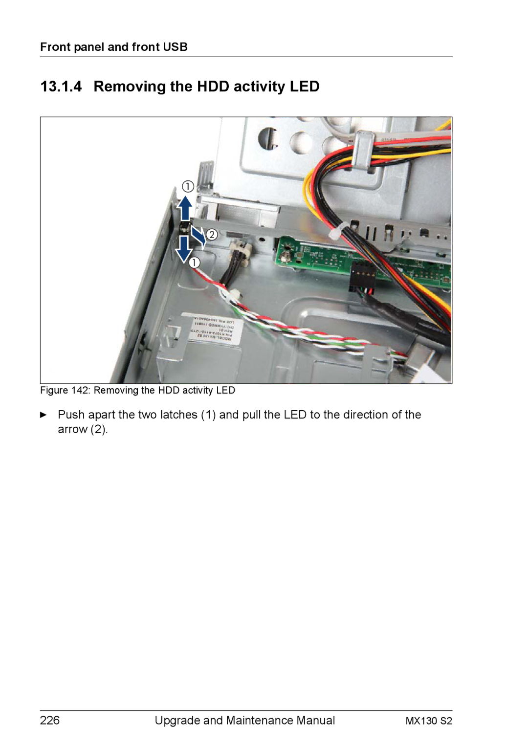 Fujitsu MX130 S2 manual Removing the HDD activity LED 