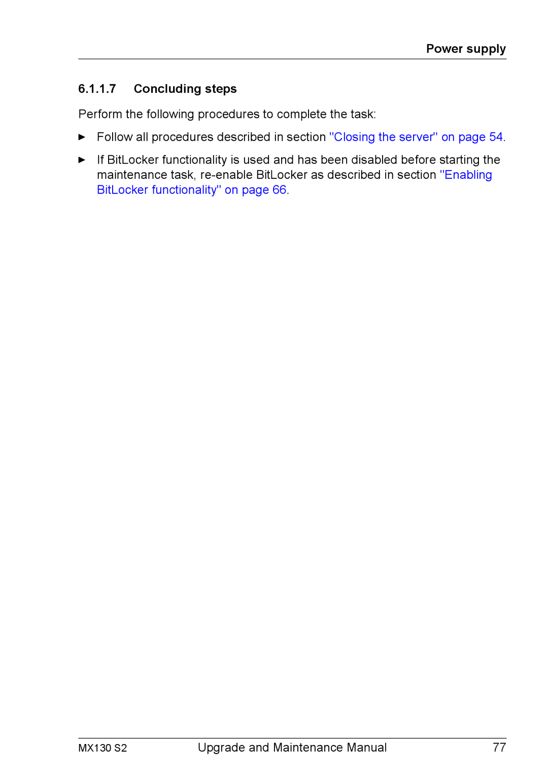 Fujitsu MX130 S2 manual Power supply Concluding steps 