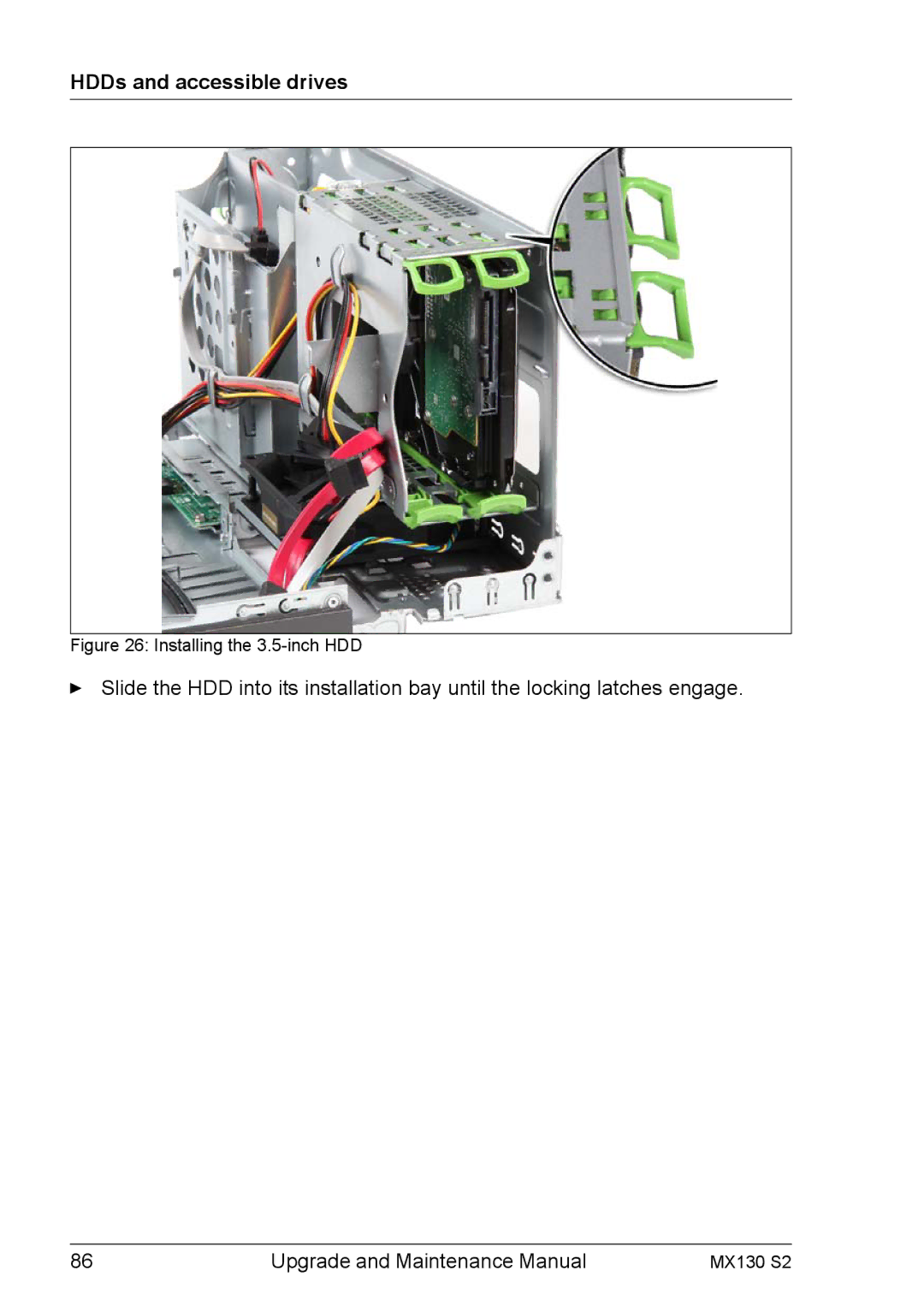 Fujitsu MX130 S2 manual Installing the 3.5-inch HDD 