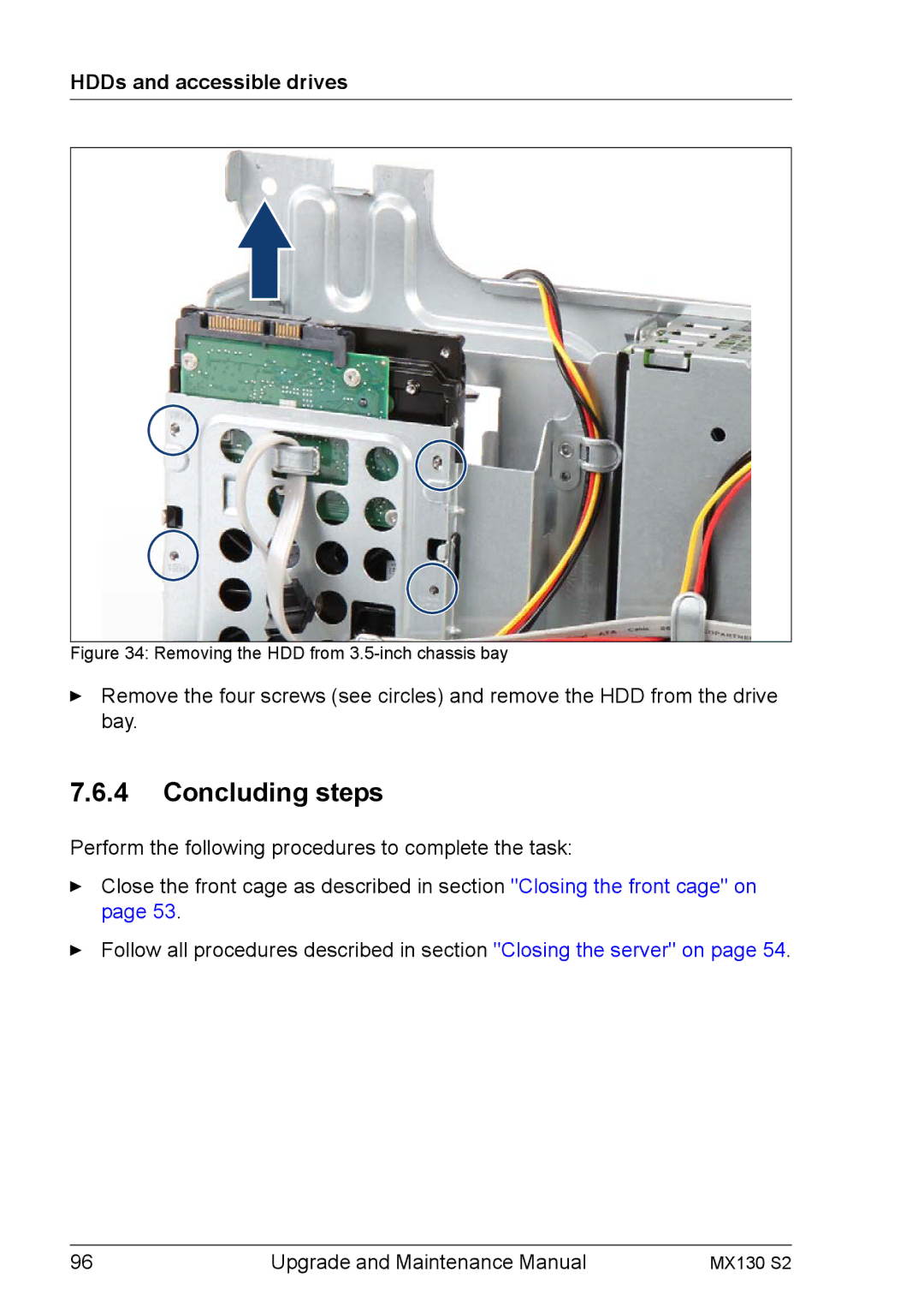 Fujitsu MX130 S2 manual Removing the HDD from 3.5-inch chassis bay 