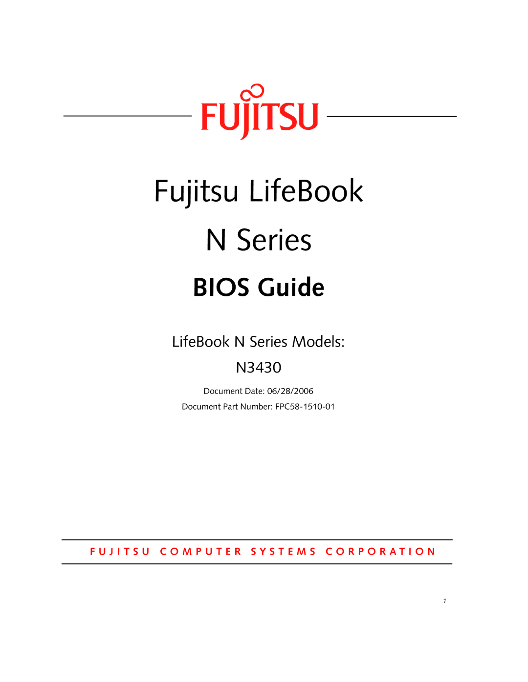 Fujitsu N3430 manual Fujitsu LifeBook Series 