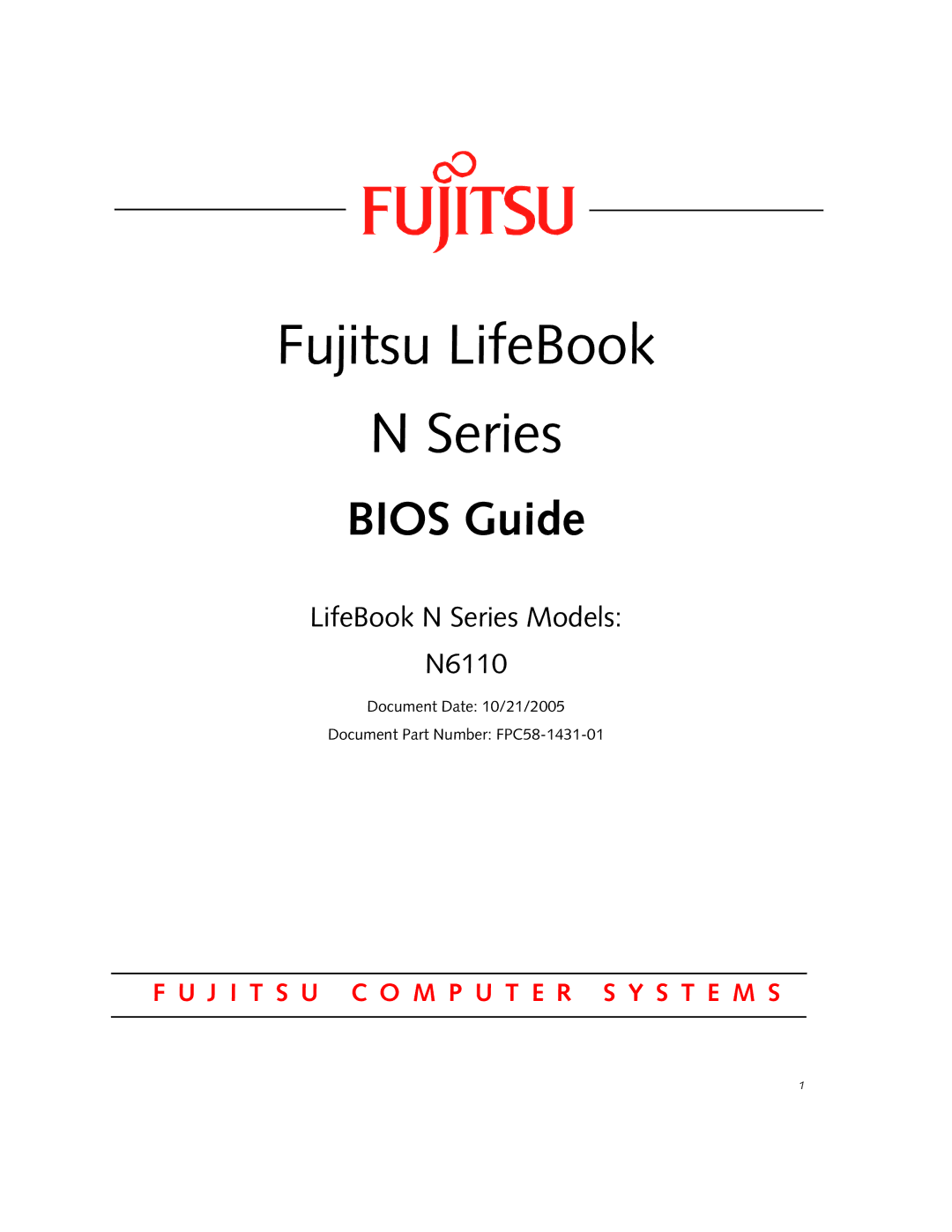 Fujitsu N6110 manual Fujitsu LifeBook Series 