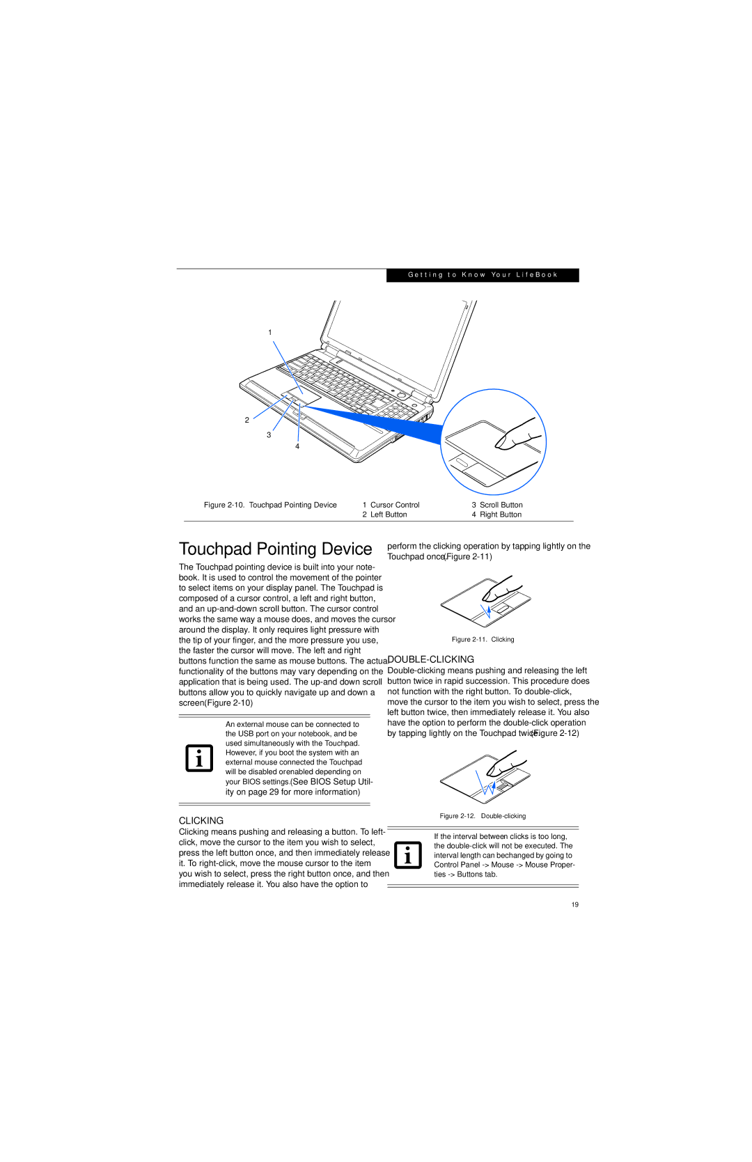 Fujitsu N6400 manual Double-Clicking 