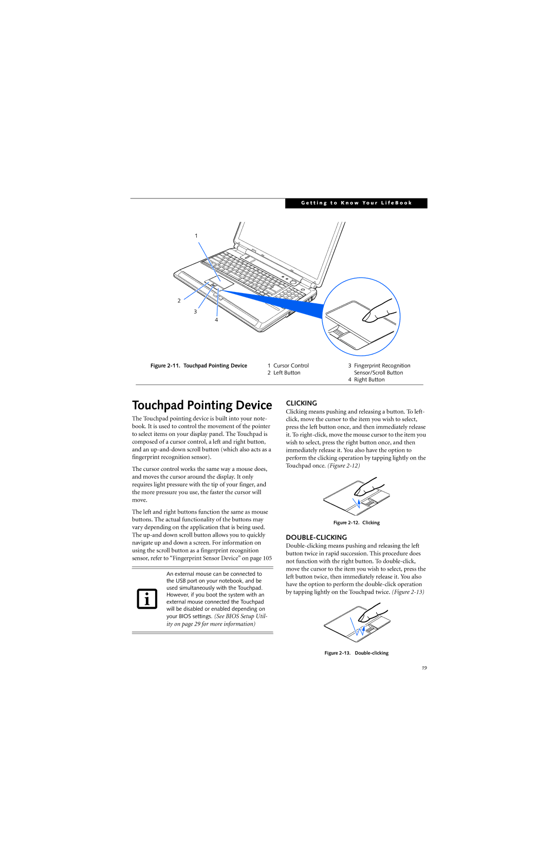 Fujitsu N6420 manual Double-Clicking 