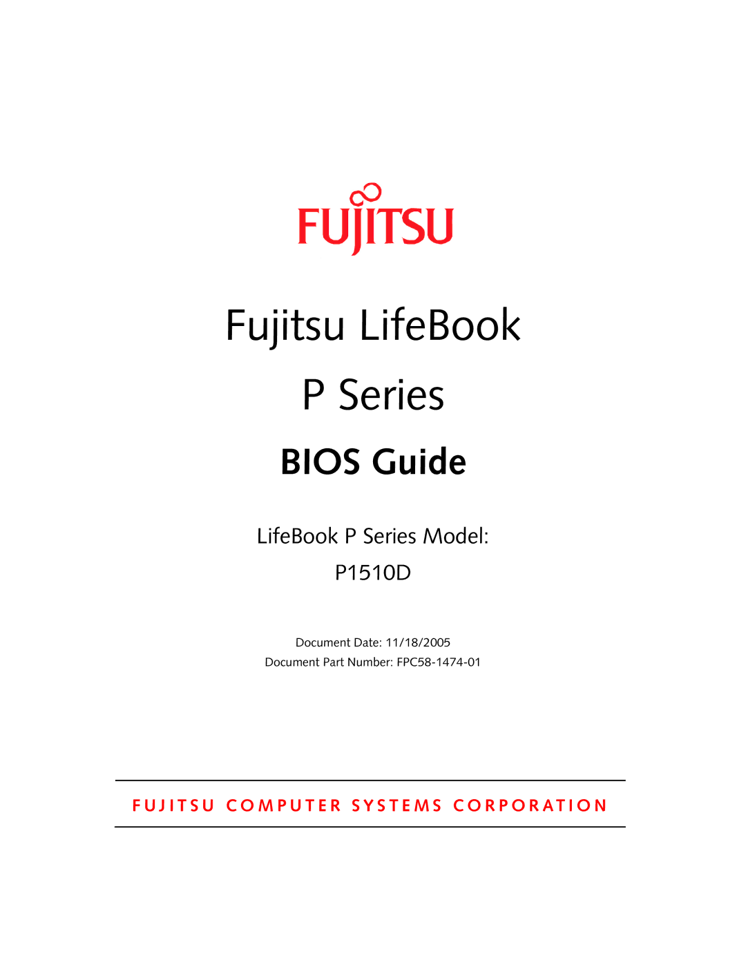 Fujitsu P1510D manual Fujitsu LifeBook Series 