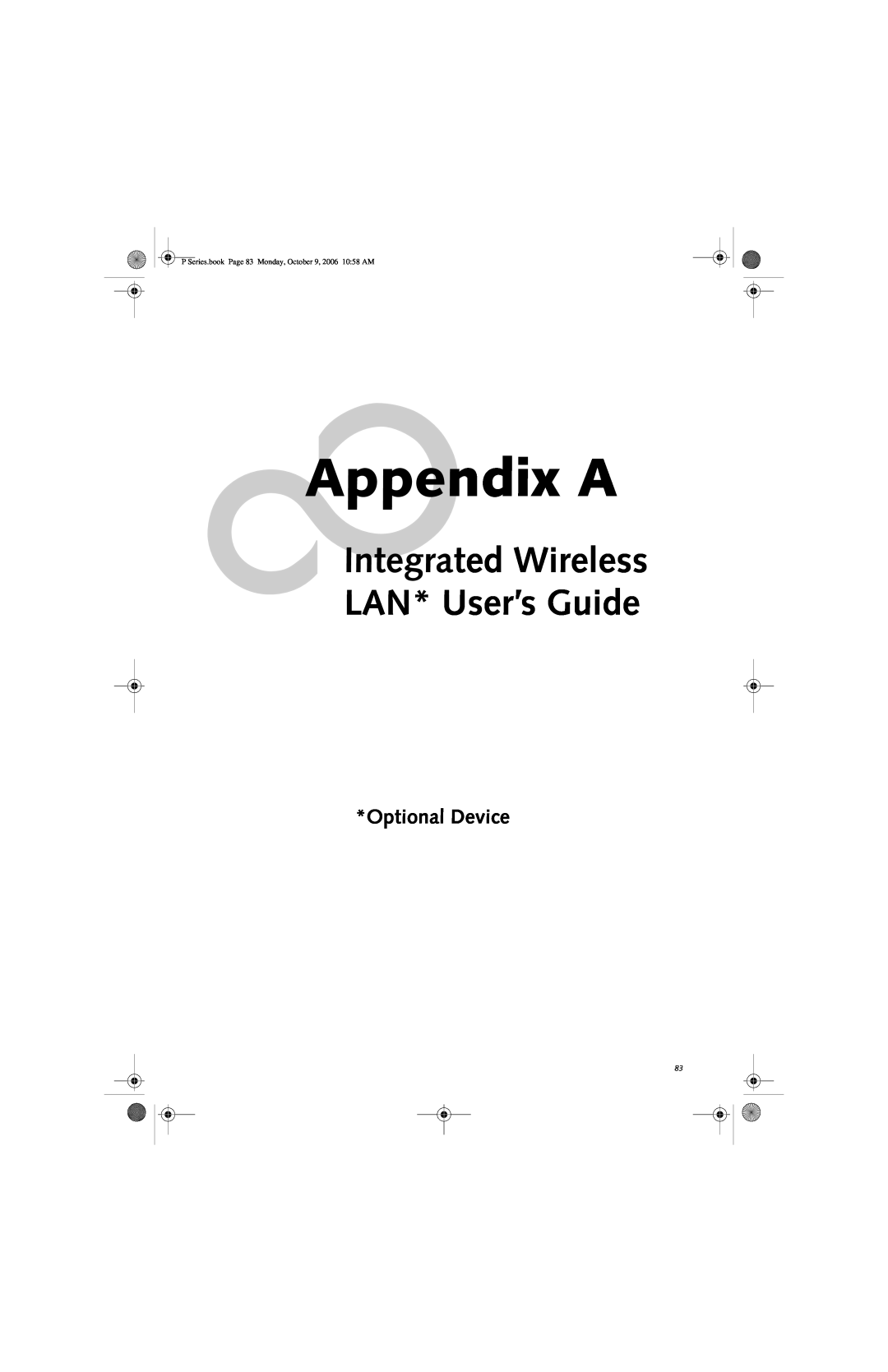 Fujitsu P1610 manual Appendix A, Integrated Wireless LAN* User’s Guide, Optional Device 