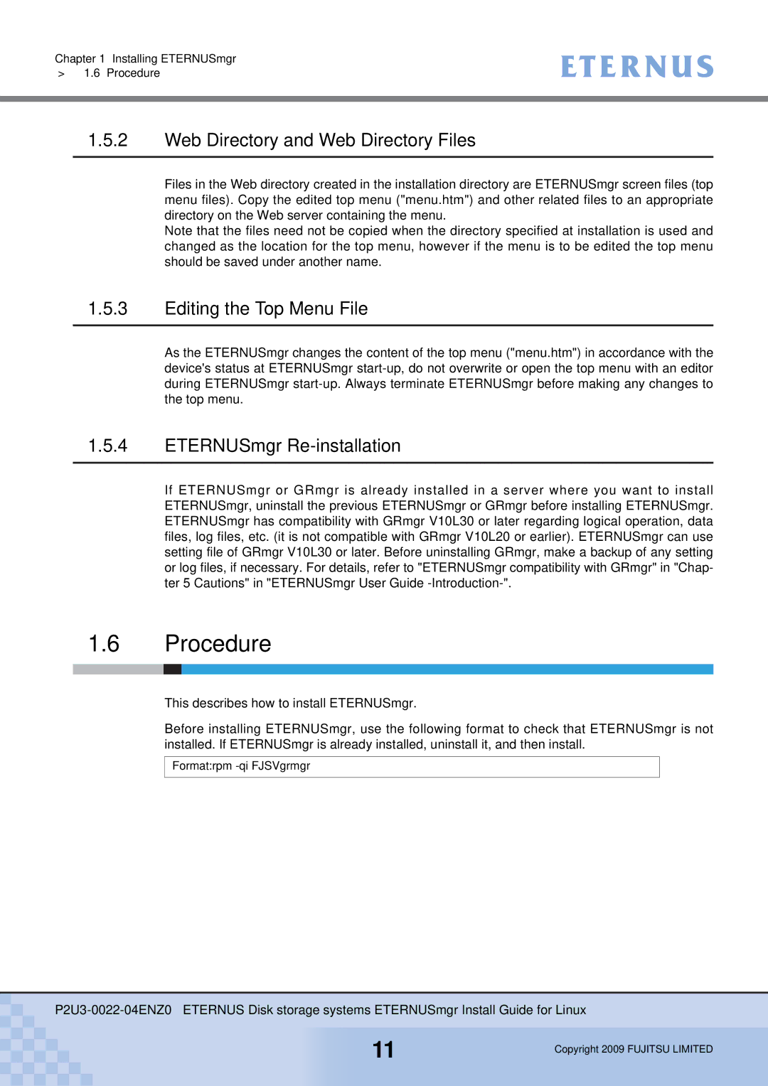 Fujitsu P2U3-0022-04ENZ0 manual Procedure, Web Directory and Web Directory Files 