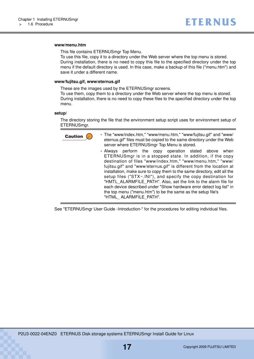 Fujitsu P2U3-0022-04ENZ0 manual Www/menu.htm, Www/fujitsu.gif, www/eternus.gif, Setup 