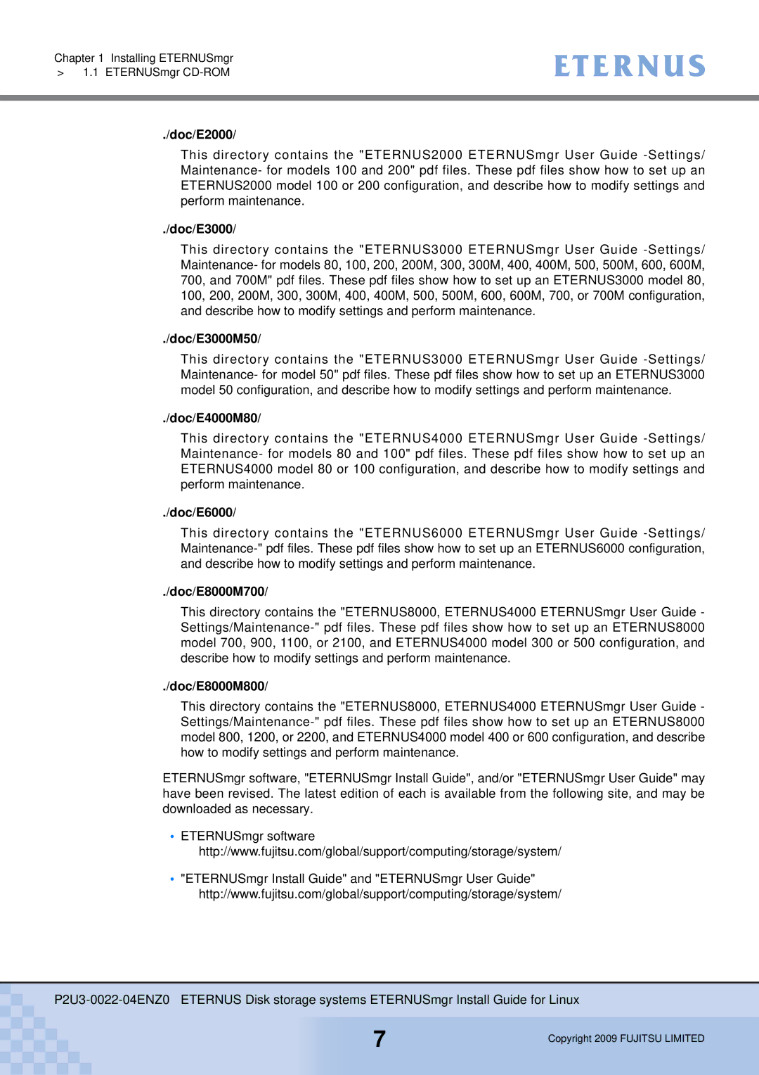 Fujitsu P2U3-0022-04ENZ0 manual Installing ETERNUSmgr ETERNUSmgr CD-ROM 