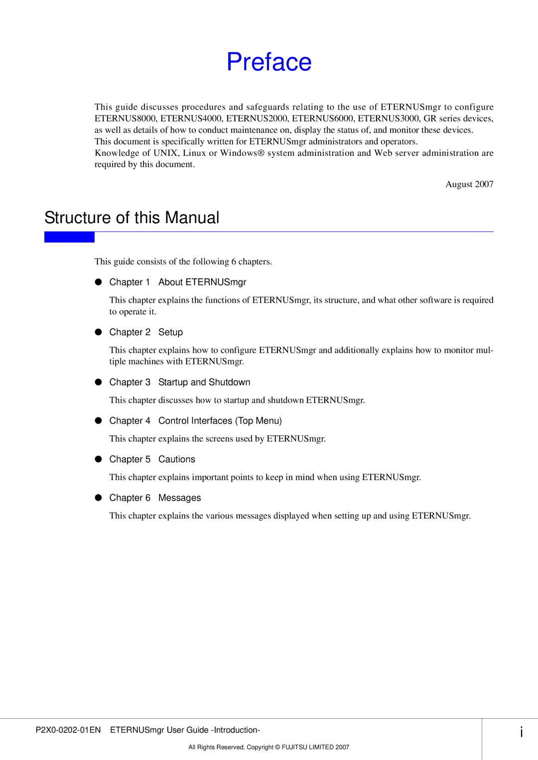 Fujitsu P2X0-0202-01EN manual Preface, Structure of this Manual 