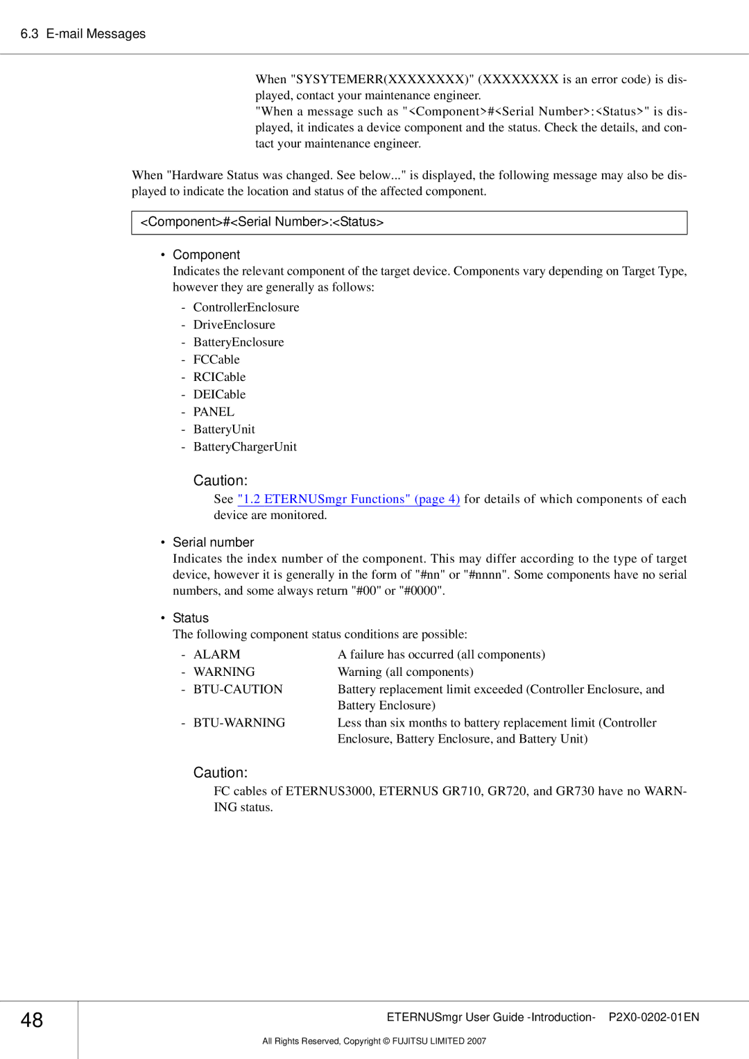 Fujitsu P2X0-0202-01EN manual Component#Serial NumberStatus, Serial number 