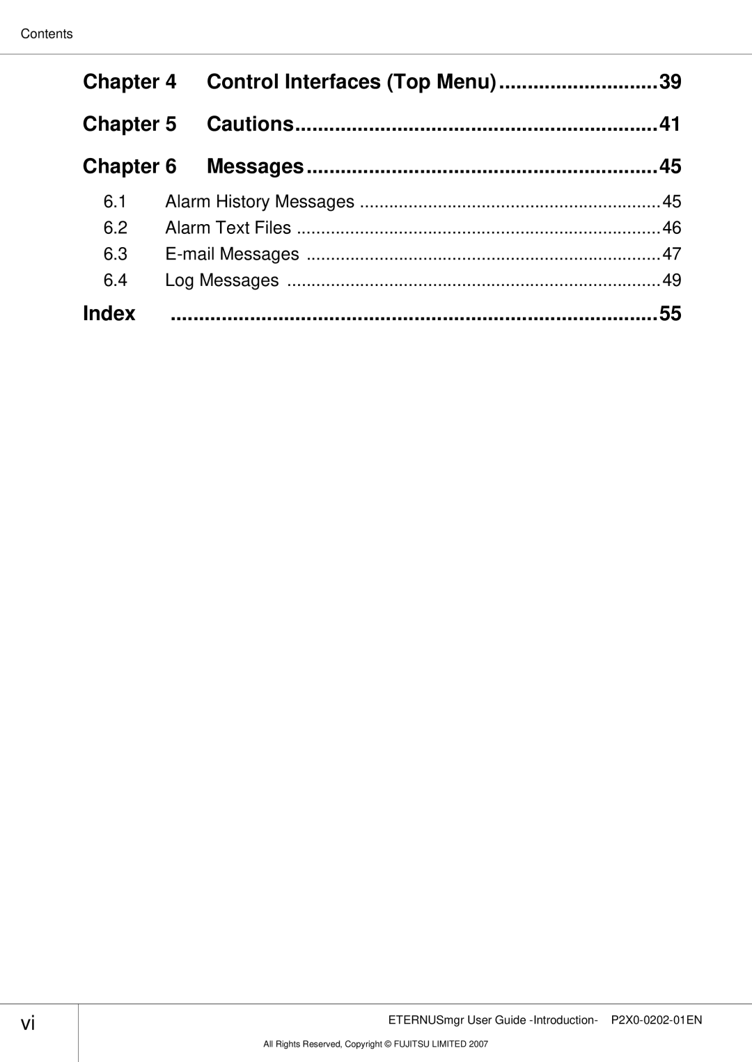 Fujitsu P2X0-0202-01EN manual Index, Contents 