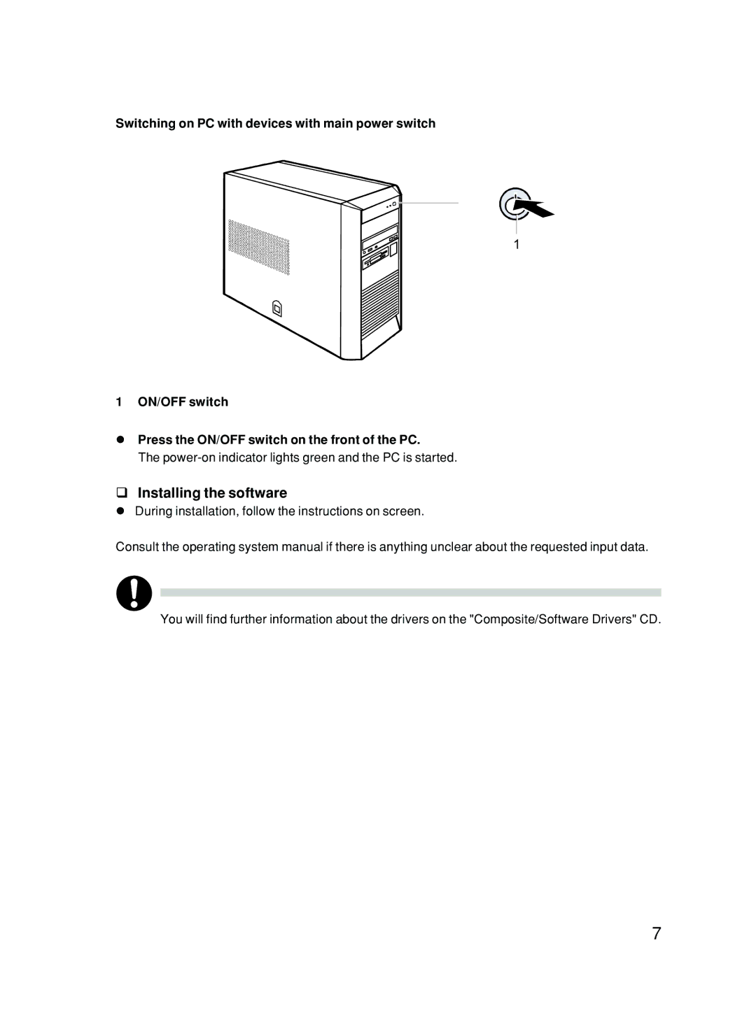 Fujitsu P300 user manual Installing the software 