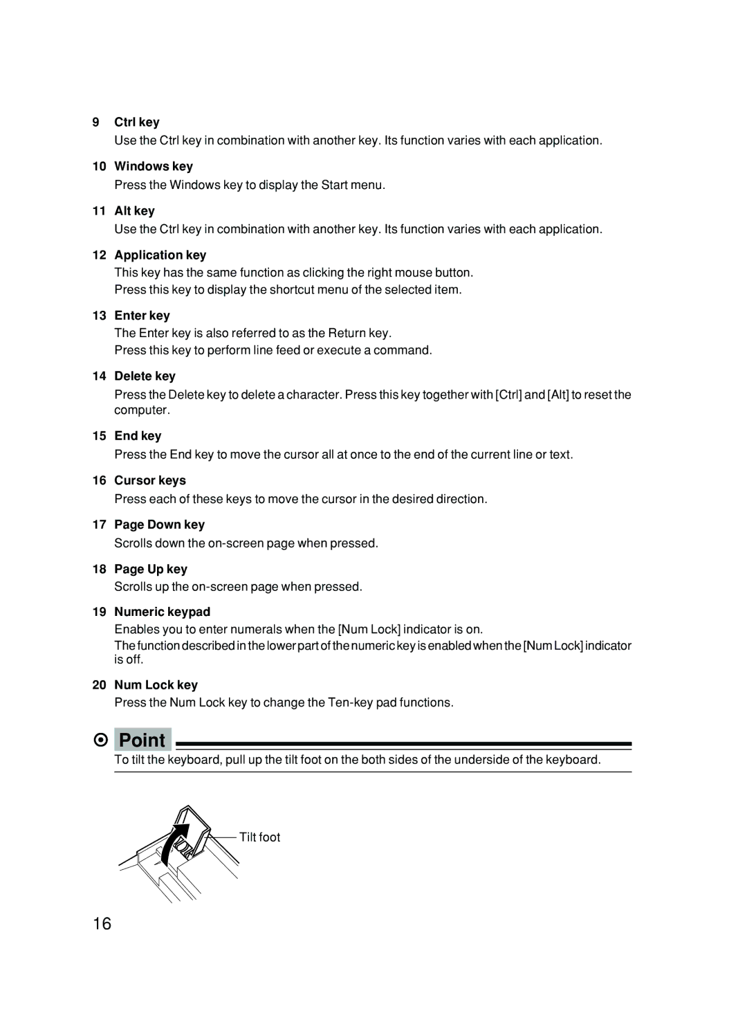 Fujitsu P300 user manual Point 