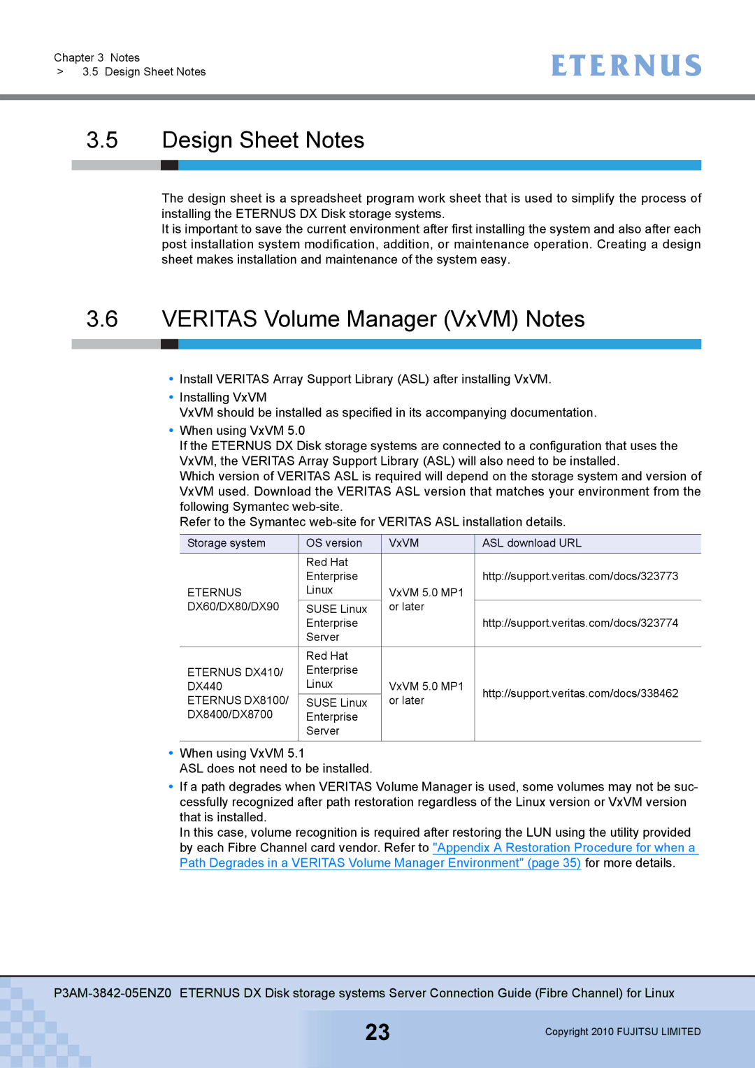 Fujitsu P3AM-3842-05ENZ0 manual Design Sheet Notes, Veritas Volume Manager VxVM Notes 