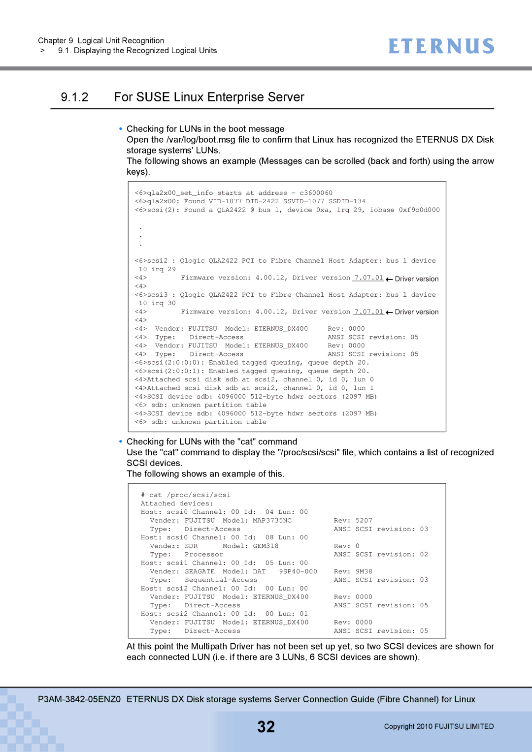 Fujitsu P3AM-3842-05ENZ0 manual For Suse Linux Enterprise Server 