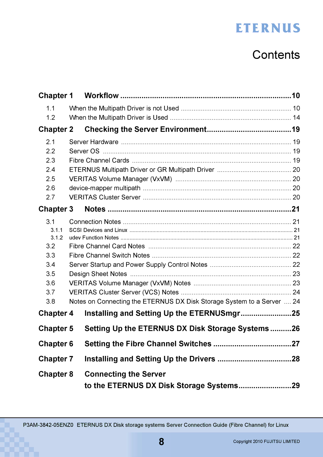 Fujitsu P3AM-3842-05ENZ0 manual Contents 