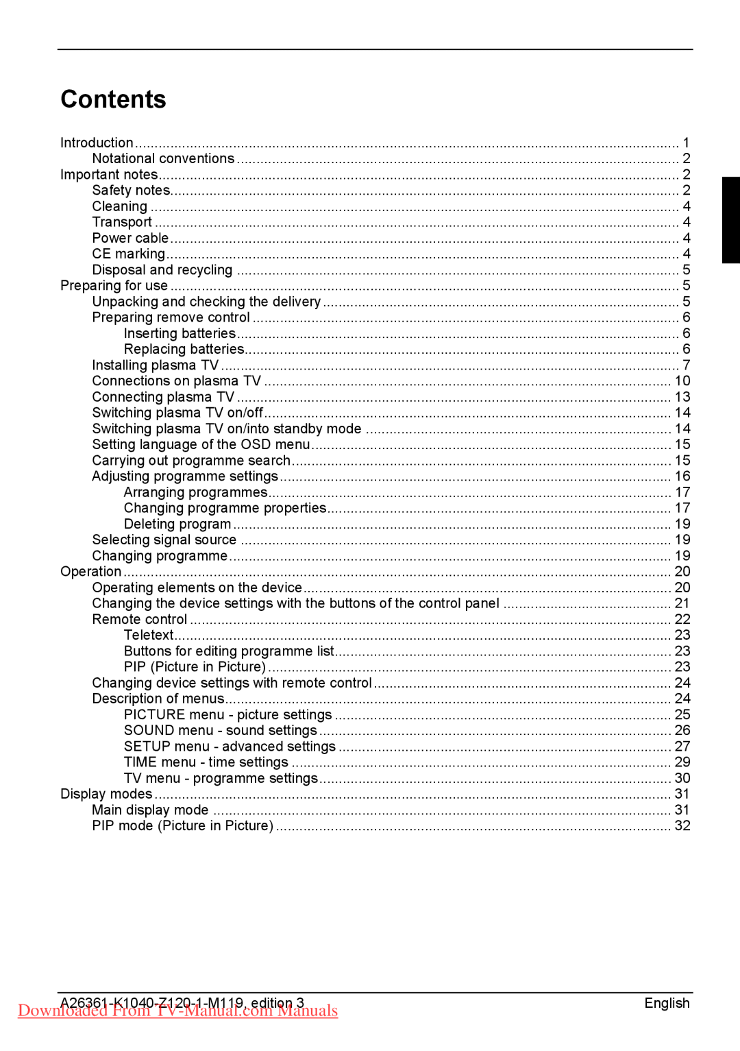 Fujitsu P42-1A, P42-2, P50-2 manual Contents 