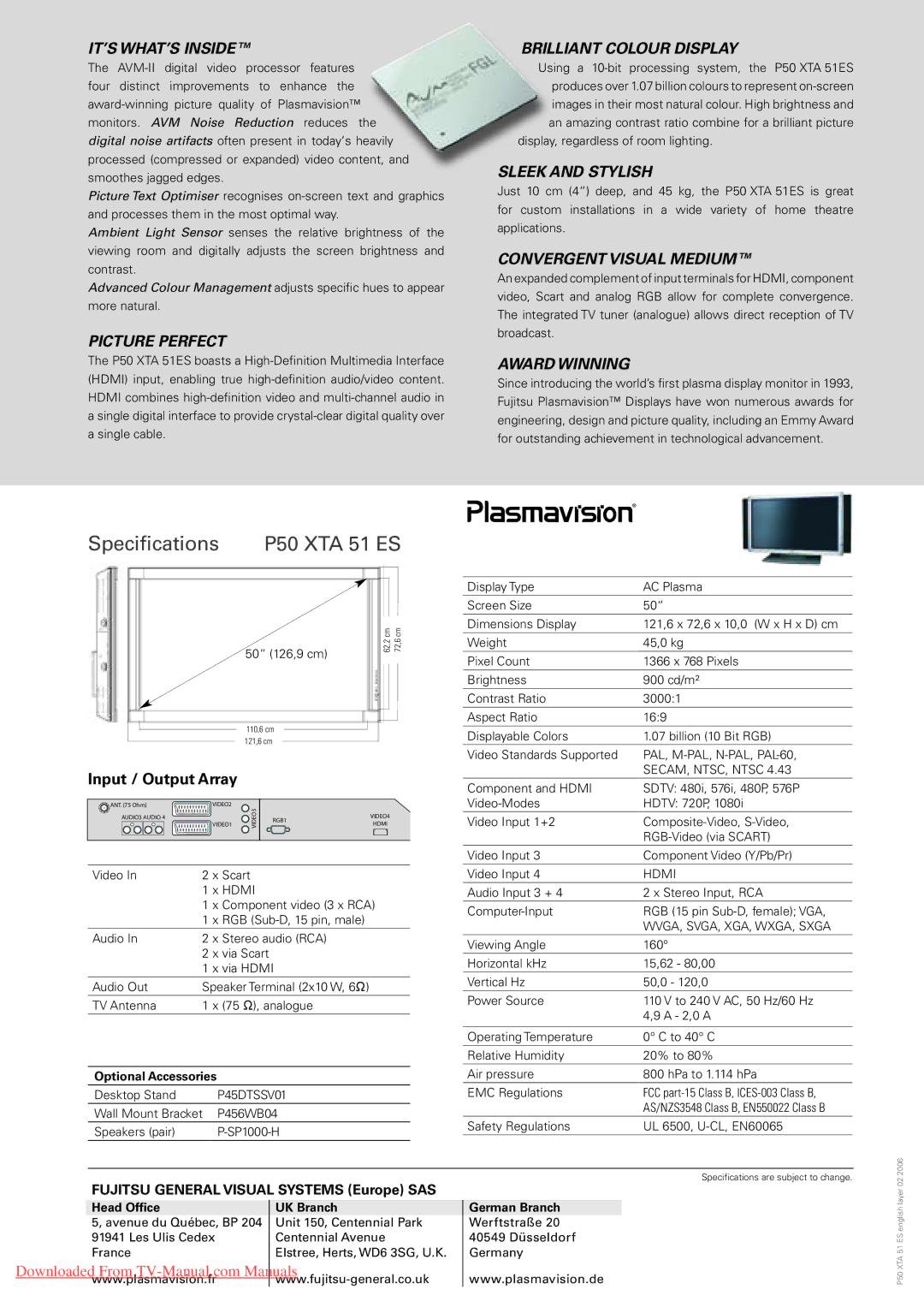 Fujitsu P50 XTA 51ES manual IT’S WHAT’S Inside, Picture Perfect, Brilliant Colour Display, Sleek and Stylish, Award Winning 