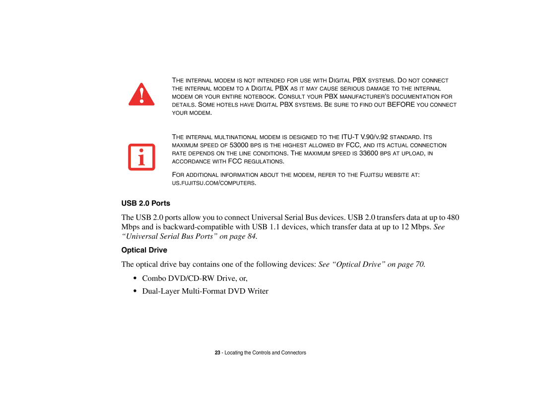 Fujitsu P8010 manual Optical Drive 