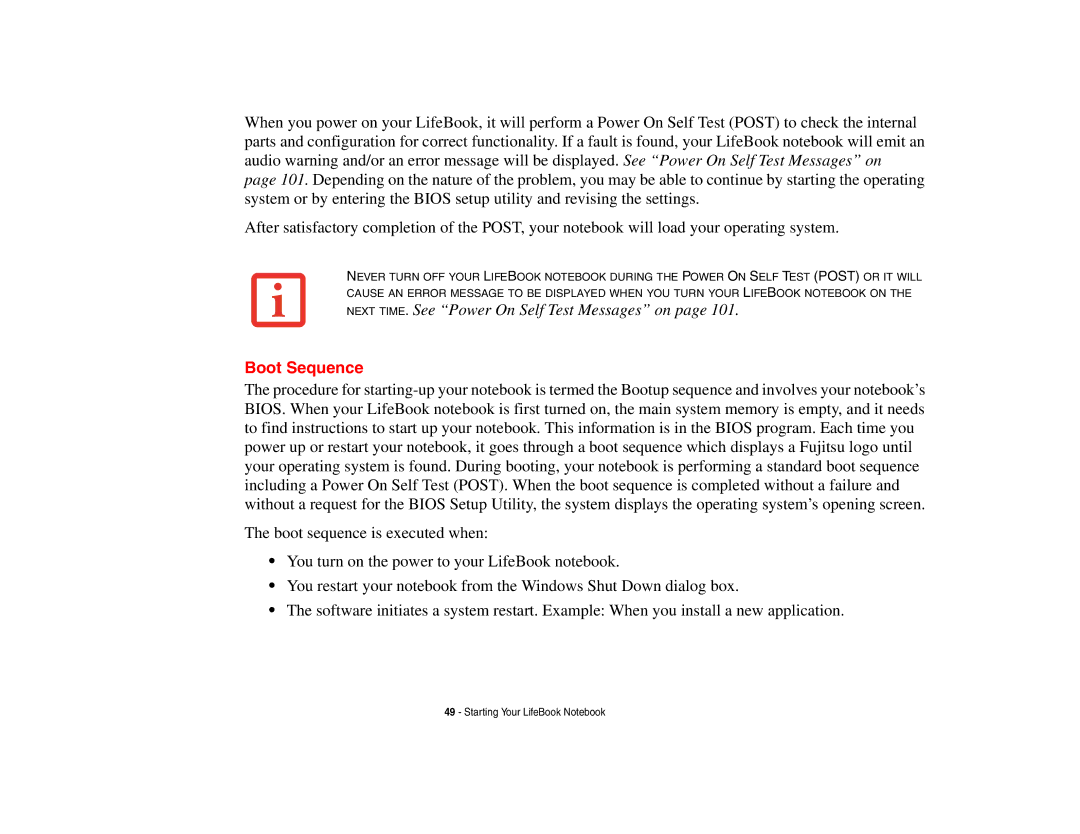 Fujitsu P8010 manual Boot Sequence 