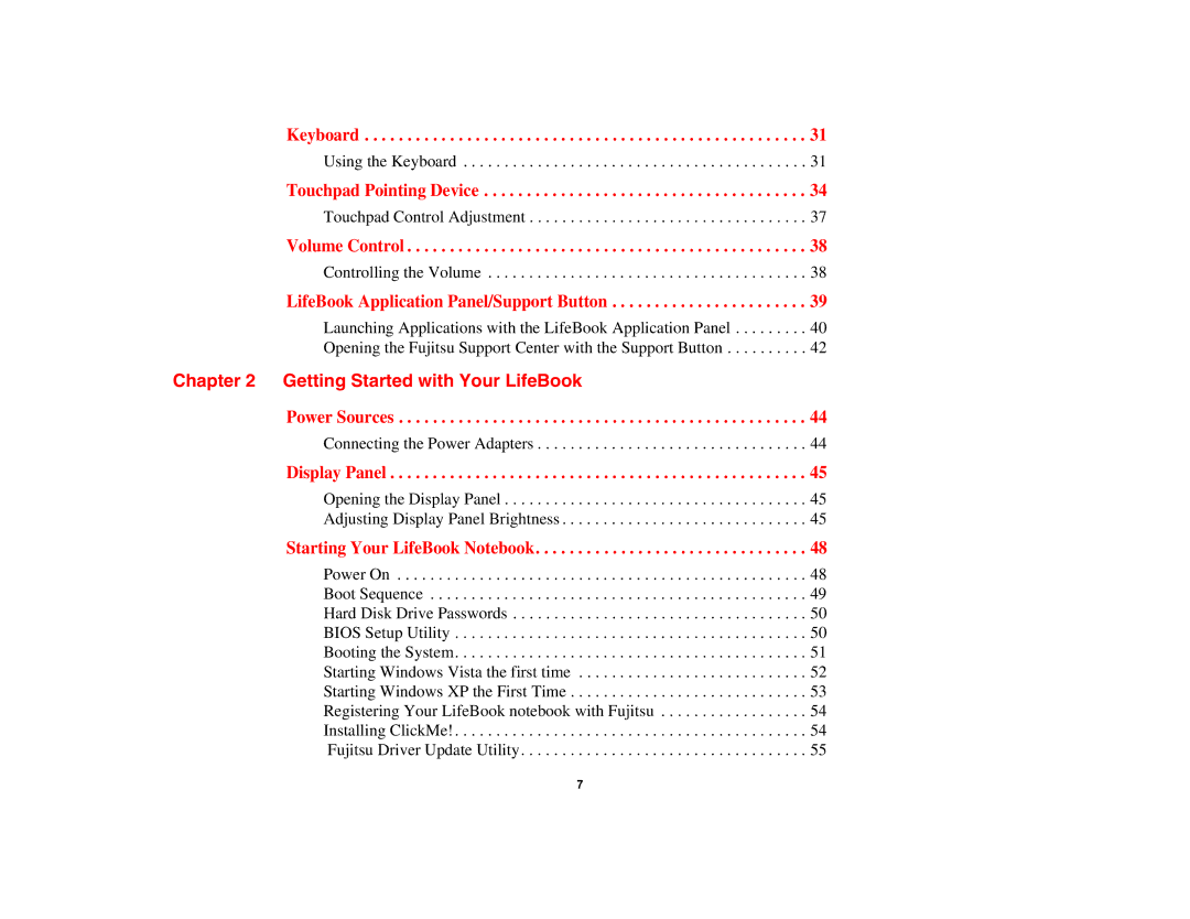 Fujitsu P8010 manual Getting Started with Your LifeBook, LifeBook Application Panel/Support Button 