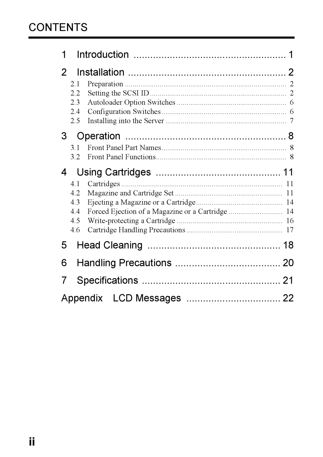 Fujitsu PG-DTA101 manual Contents 