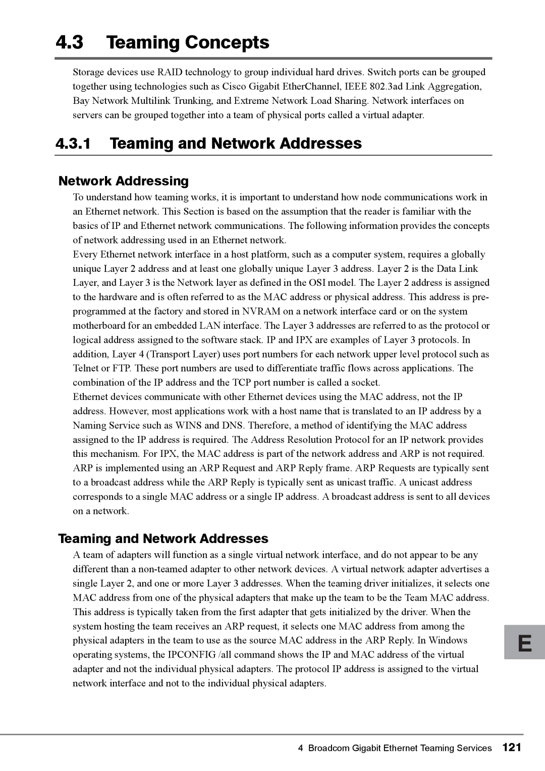 Fujitsu PG-FCS103, PG-FCS102, BX620 manual Teaming Concepts, Teaming and Network Addresses, Network Addressing 