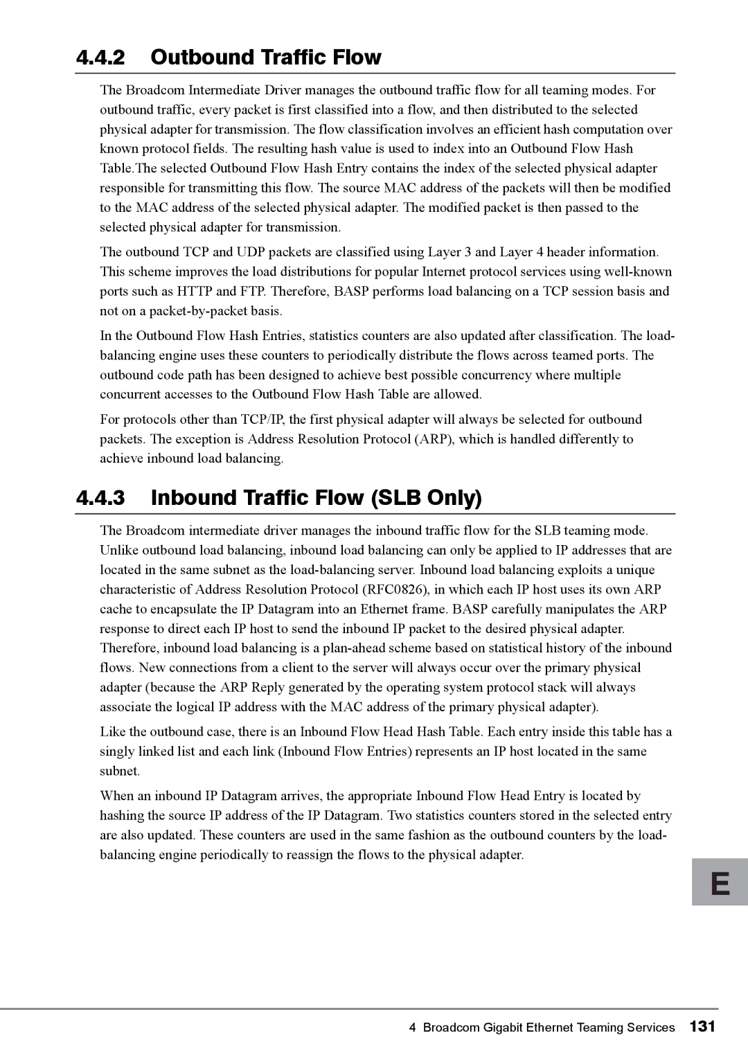 Fujitsu PG-FCS102, PG-FCS103, BX620 manual Outbound Traffic Flow, Inbound Traffic Flow SLB Only 