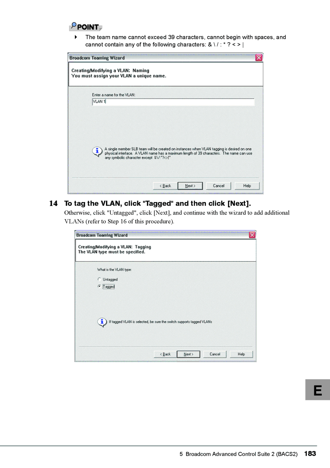 Fujitsu BX620, PG-FCS103, PG-FCS102 manual To tag the VLAN, click Tagged and then click Next 