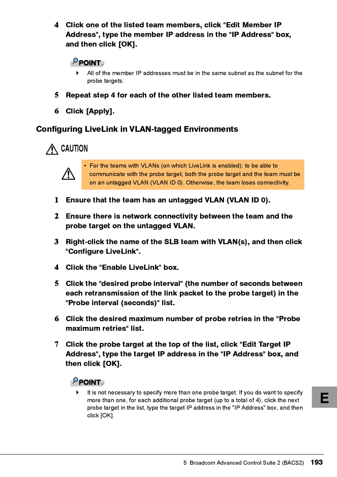 Fujitsu PG-FCS103, PG-FCS102, BX620 manual Configuring LiveLink in VLAN-tagged Environments 